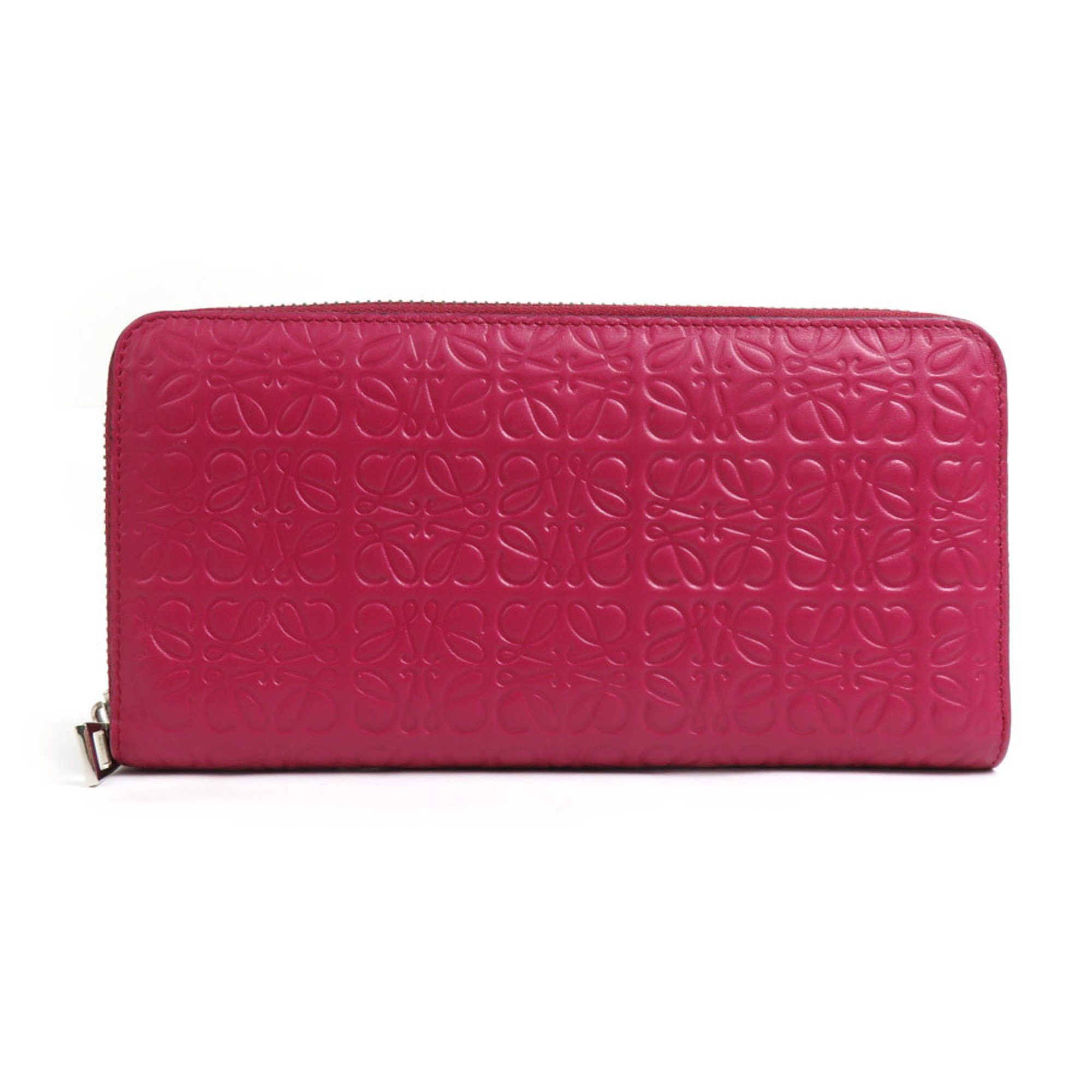 Loewe LOEWE Round Long Wallet Anagram Leather Deep Pink Women's h30932a Size ONE SIZE - 1 Thumbnail