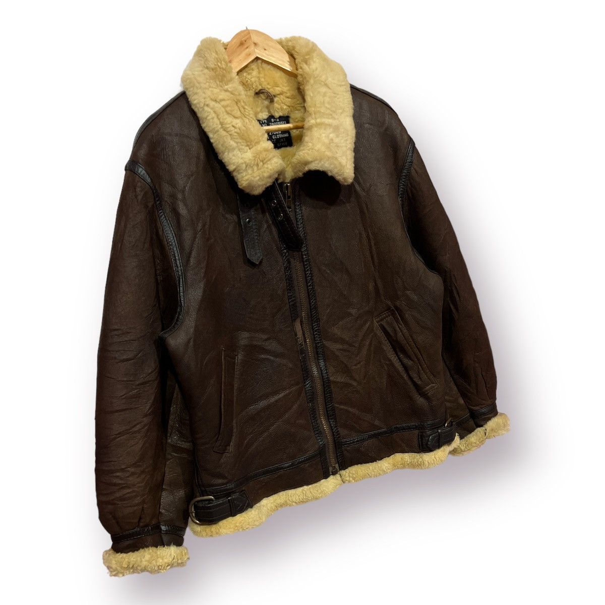 Other 🔥 U.S Army style B-3 leather Shearling sheepskin jacket Size US M / EU 48-50 / 2 - 3 Thumbnail