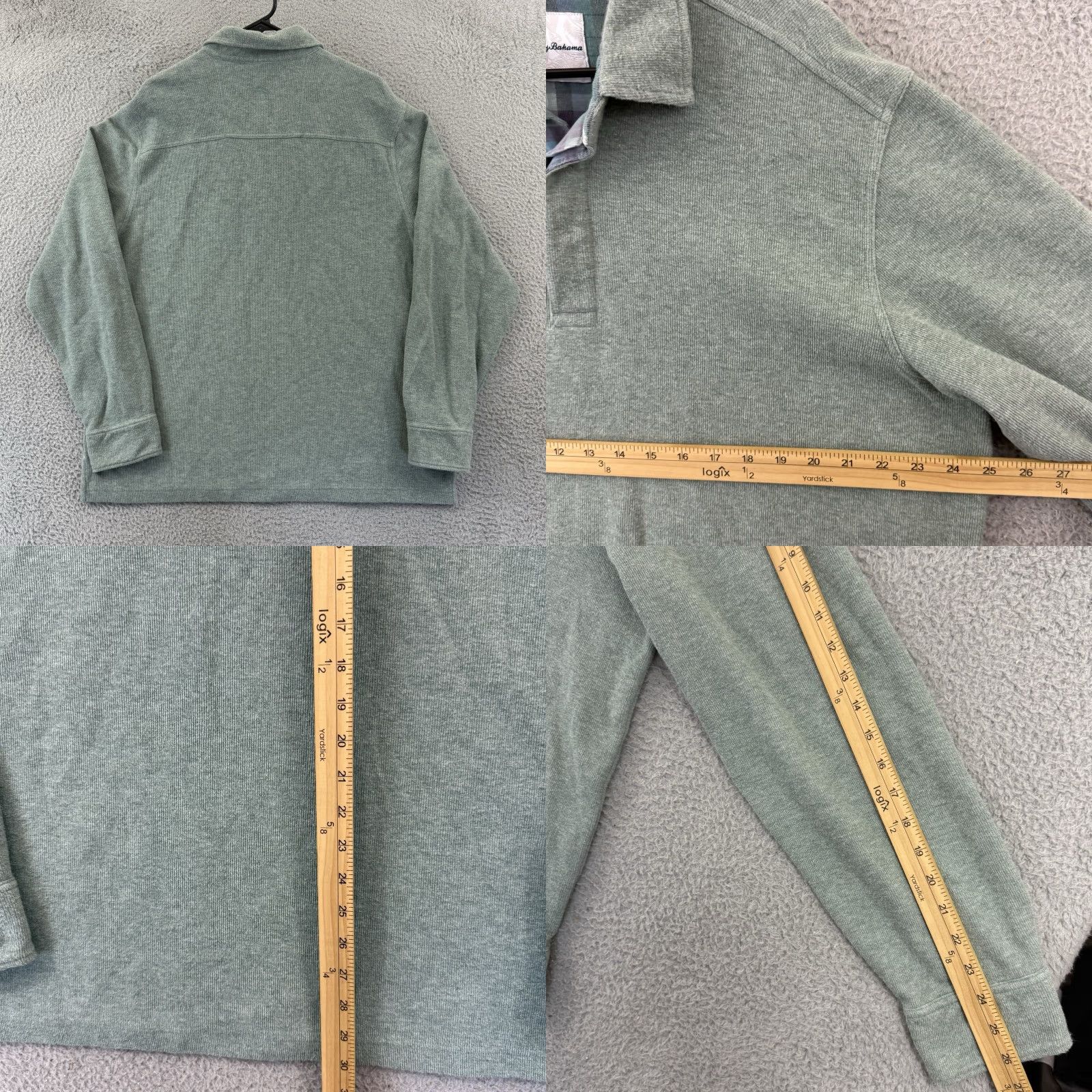 Tommy Bahama Tommy Bahama Sweater Men's XL Green Long Sleeve Pullover Preppy Button Crewneck Casual Knit Size US XL / EU 56 / 4 - 8 Thumbnail