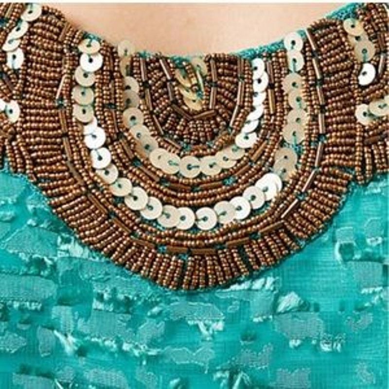 Neiman Marcus Sachin + Babi for Anthropologie Carcanet Blouse Aqua Green Size S / US 4 / IT 40 - 7 Thumbnail