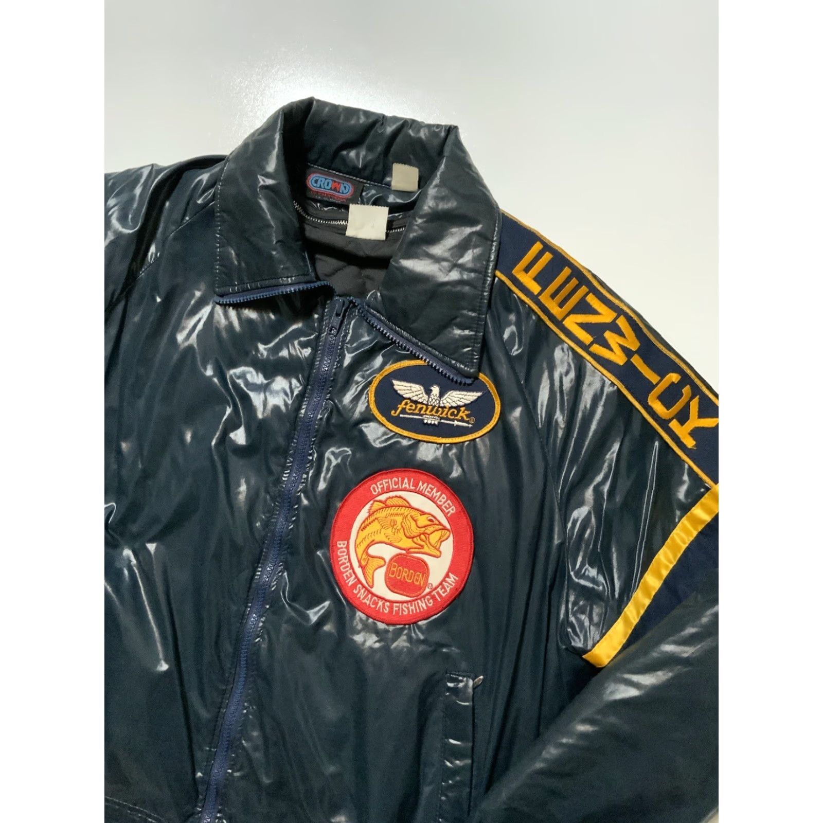 Vintage VINTAGE Fenwick Borden Fishing Team Member Crown Zip Blue Patch Jacket Sz. L Shirt Mens Size US L / EU 52-54 / 3 - 5 Thumbnail