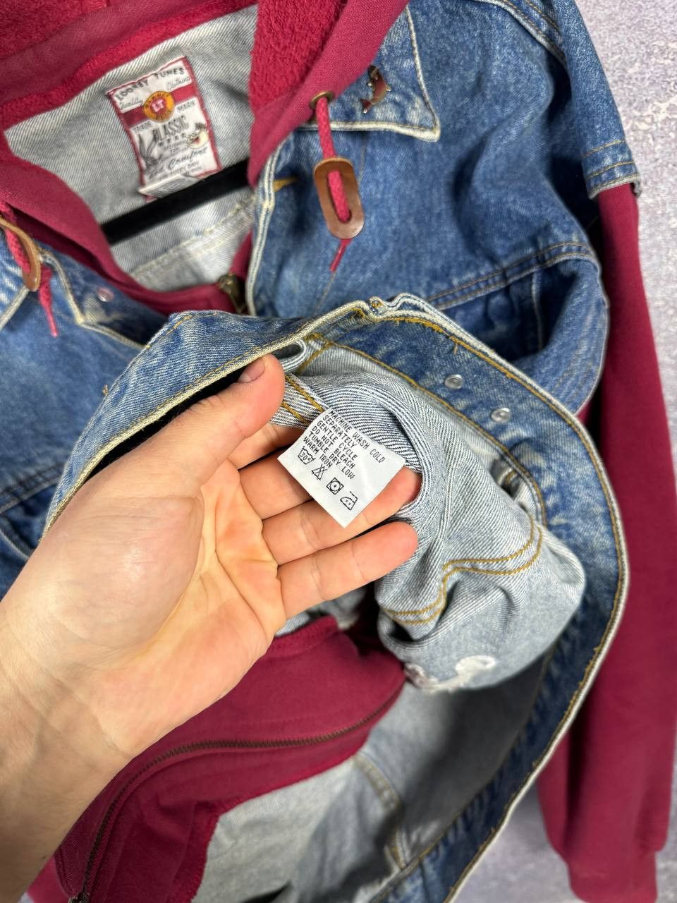 Vintage × Warner Bros ALL FOLKS LOONELY TUNES 1995 WB Hoodie Vest Jacket Denim XL Size US XL / EU 56 / 4 - 15 Thumbnail