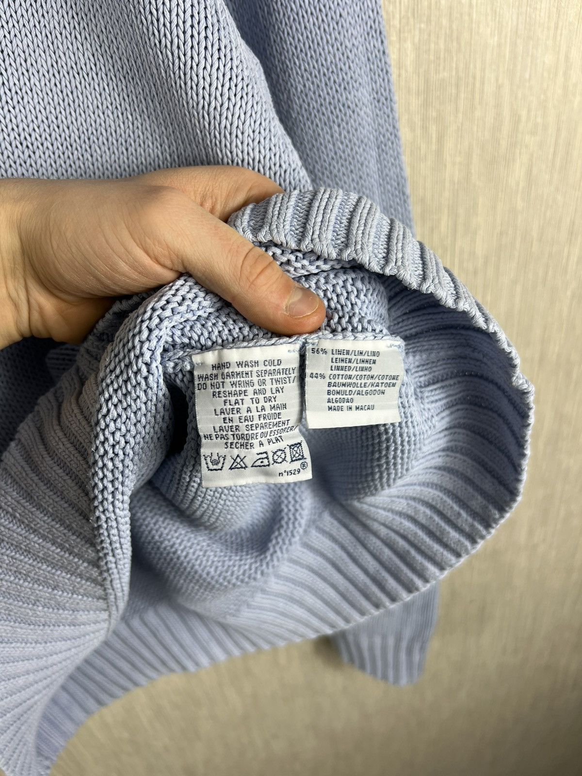 Polo Ralph Lauren Vintage Polo by Ralph Lauren baby blue linen knitted sweater Size US L / EU 52-54 / 3 - 15 Thumbnail