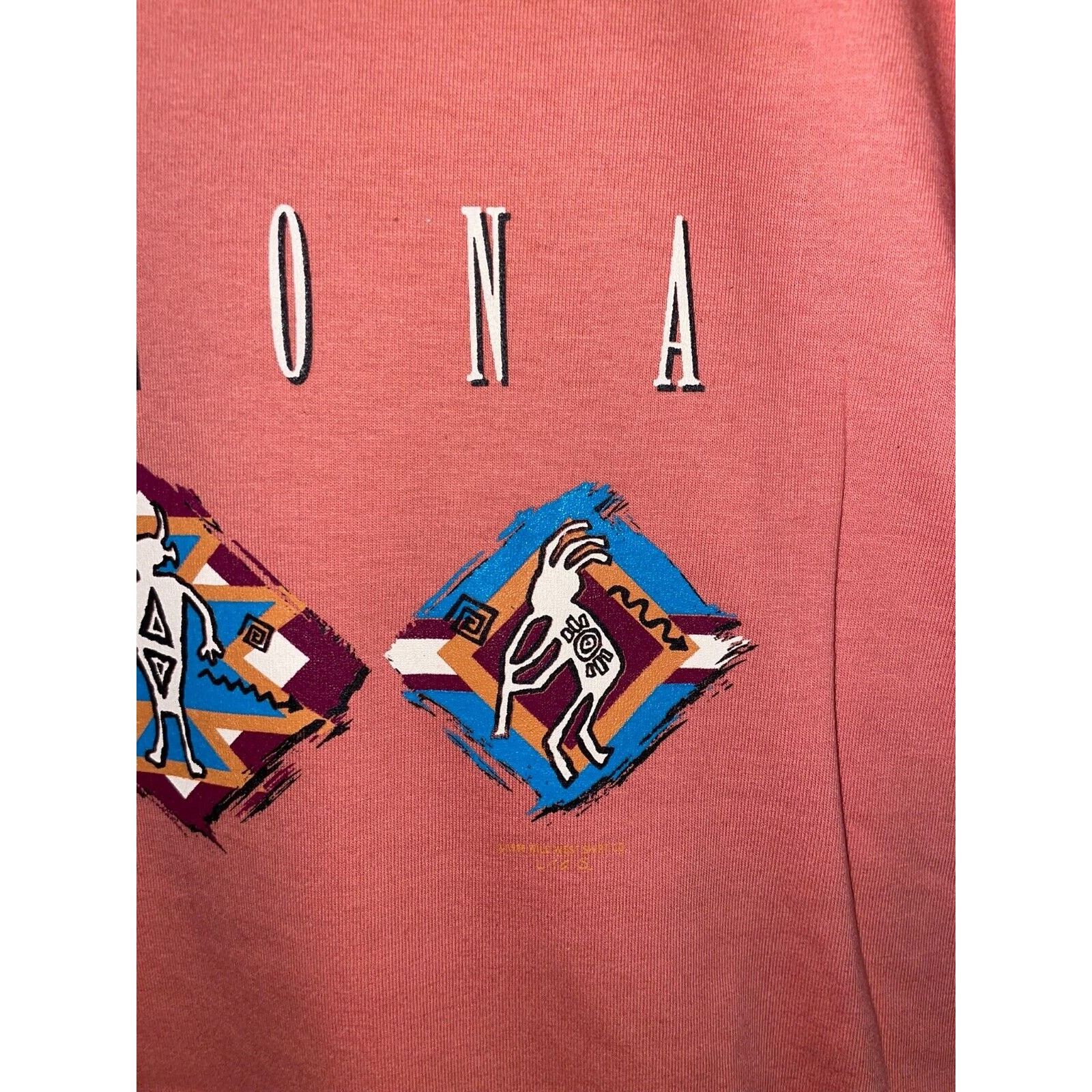 Jerzees Vintage Arizona Native Shirt American Peach Pink 90s VTG Tee Size US L / EU 52-54 / 3 - 5 Thumbnail