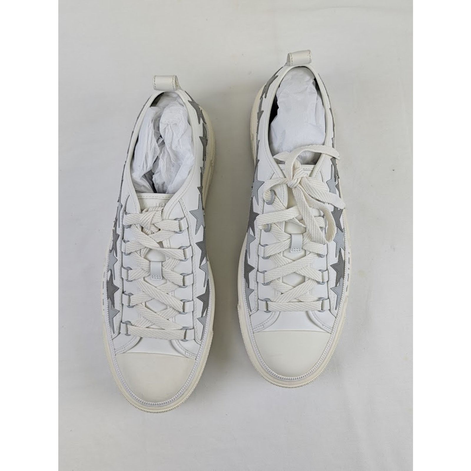 Amiri o1rshd1 Stars Court Low-Top Sneakers in White/Grey Size US 14 / EU 47 - 11 Thumbnail