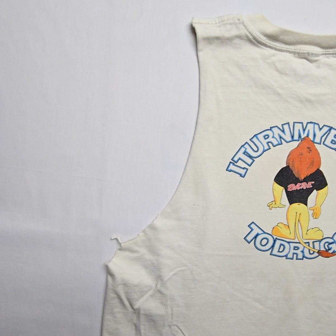 Vintage Vintage DARE Shirt I Turn My Back To Drugs White XL Tank Top Size US XL / EU 56 / 4 - 4 Thumbnail