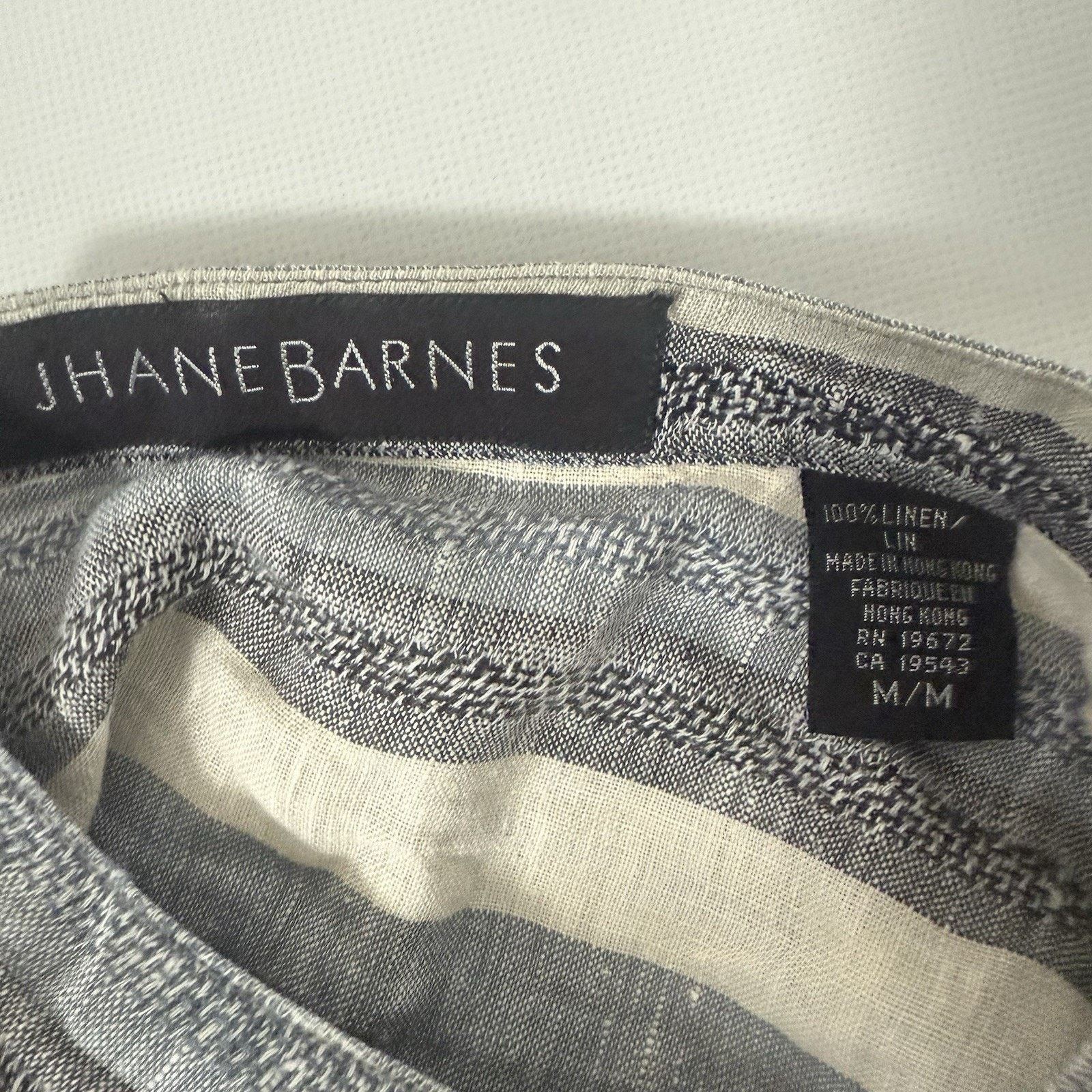 Jhane Barnes Vtg Jhane Barnes Shirt Blue Striped Linen Western Beach Size US M / EU 48-50 / 2 - 3 Thumbnail