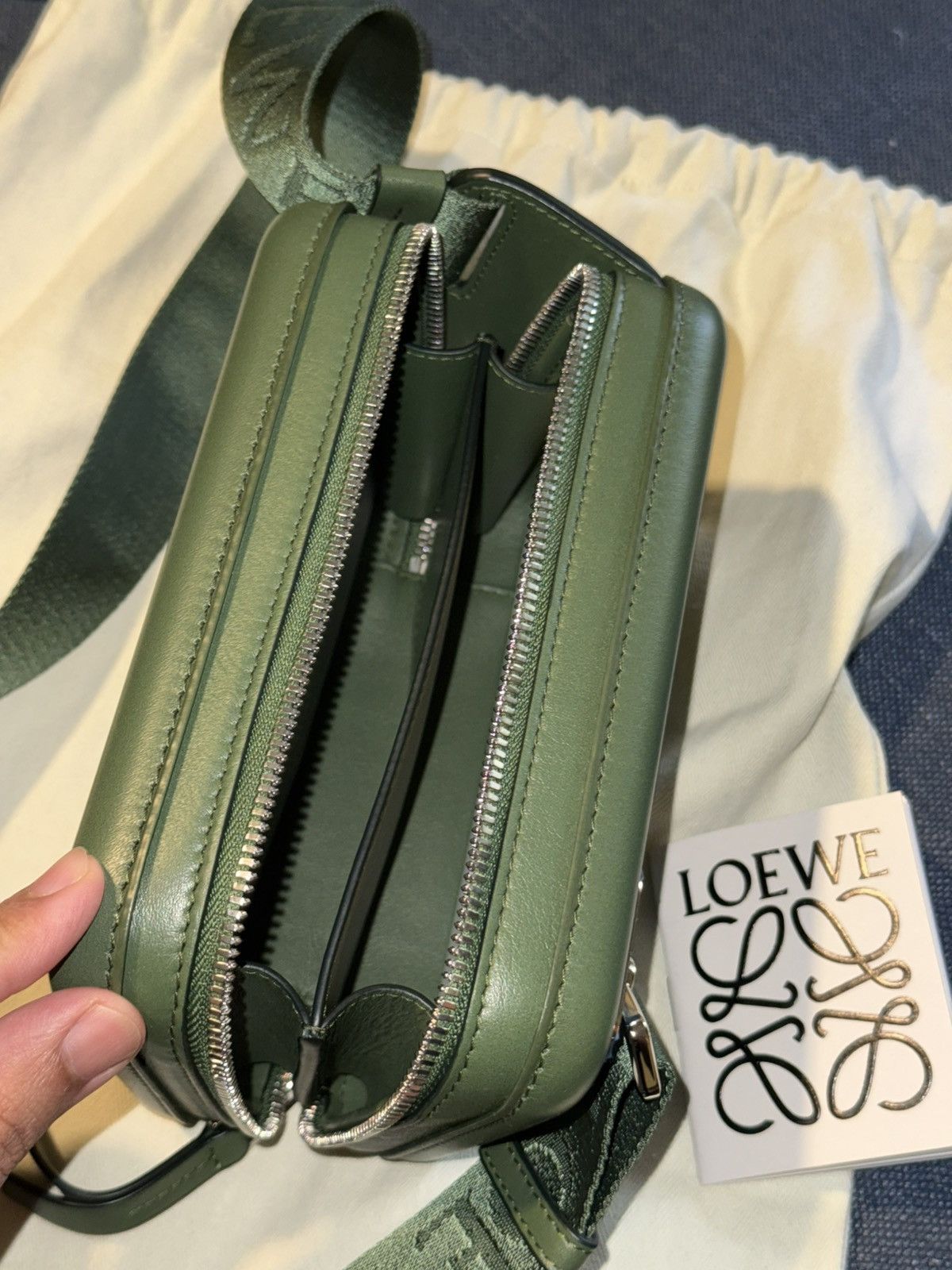 Loewe Loewe Men’s Leather Crossbody Bag - Hunter Green Size ONE SIZE - 6 Thumbnail