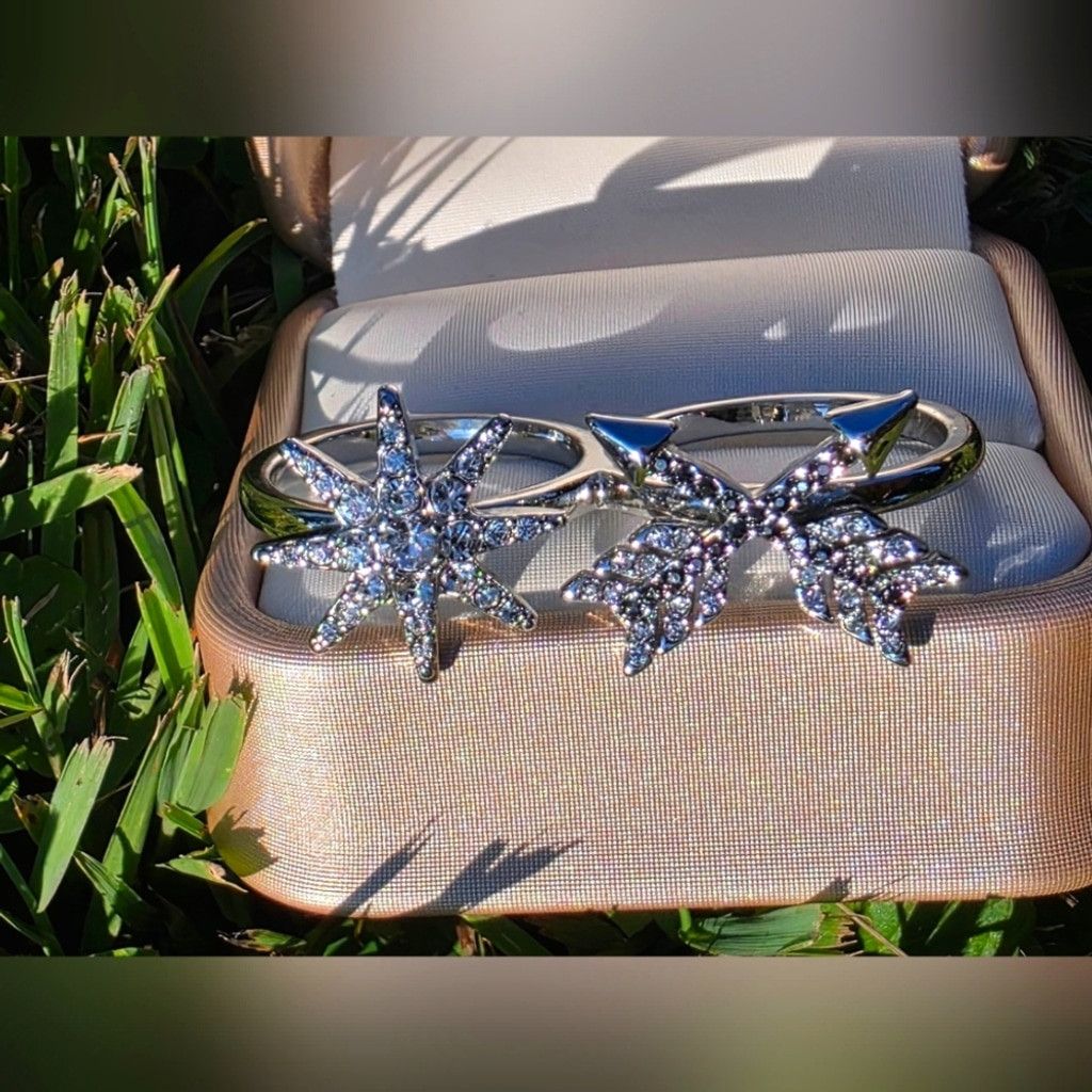 Vera Wang Simply Vera by Vera Wang Silver Star and Arrow Double Ring Size ONE SIZE - 7 Thumbnail