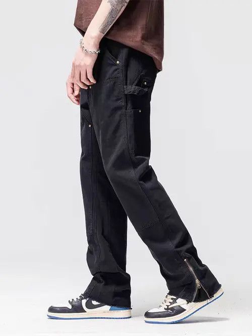 VIBE Vintage High Street Loose Casual Black Workwear Jeans Size US 34 / EU 50 - 1 Thumbnail