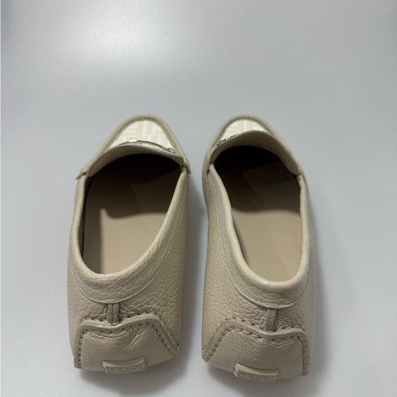 Fendi Fendi O’Lock Monogram-Panel Leather Driving Loafers White Si Size US 11 / EU 44 - 4 Thumbnail