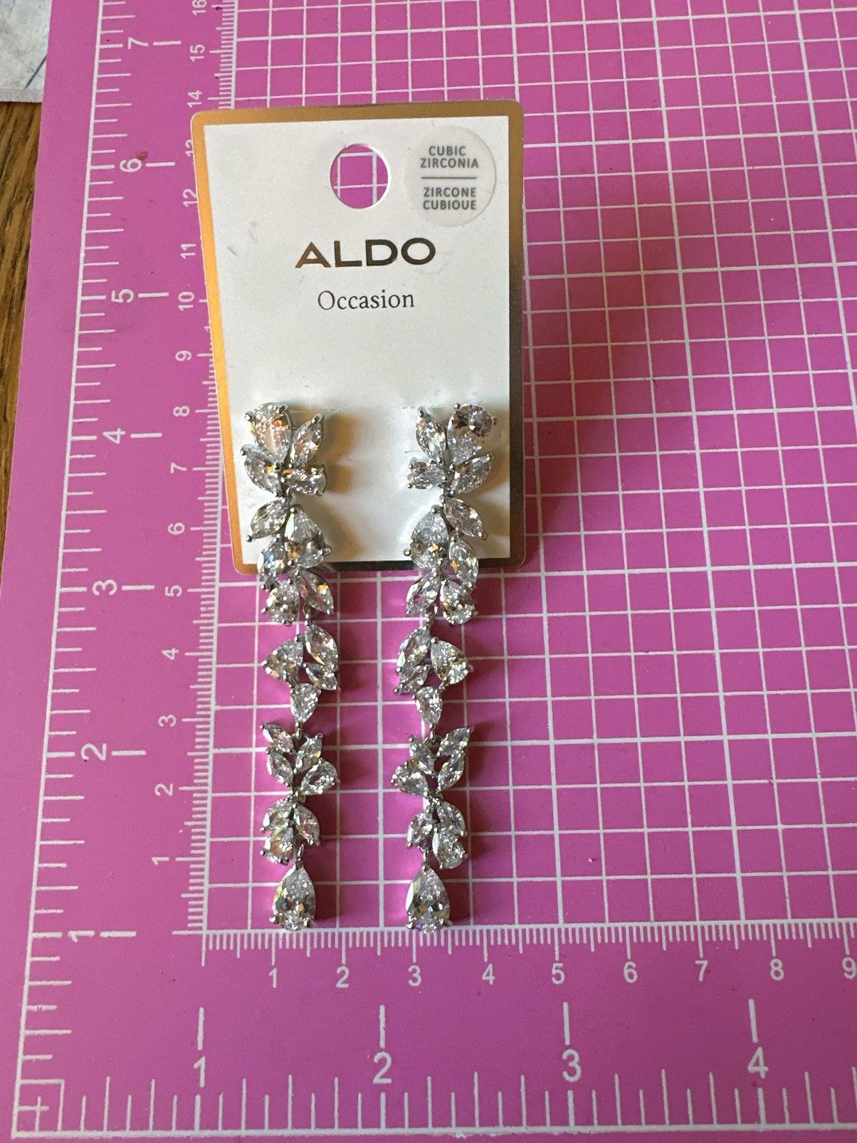 Aldo Aldo occasion earrings ZIRCONE CUBIQUE crystal tassel silver Size ONE SIZE - 4 Thumbnail
