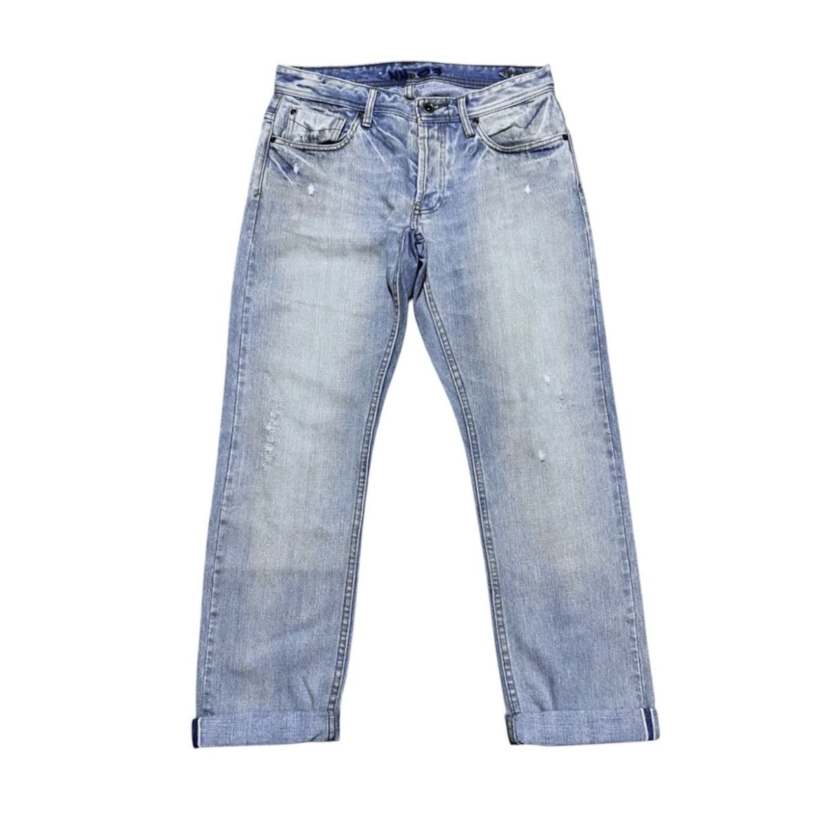 NN07 No Nationality Washed Torn Selvedge Distressed Jeans Denim Size US 31 - 1 Thumbnail