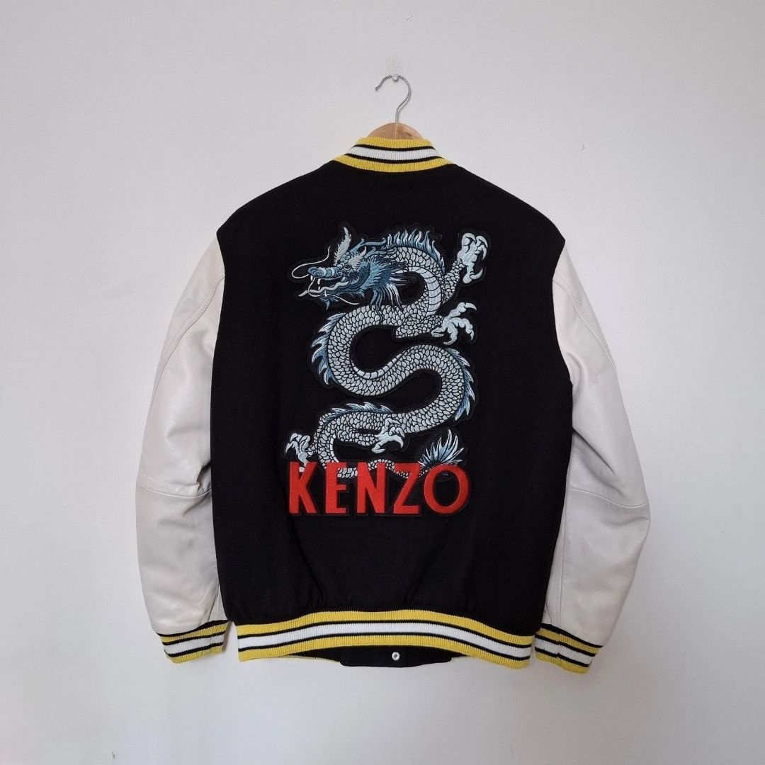 Kenzo KENZO Wool Blend Leather Varsity Quilted Logo Bomber Jacket Size US XS / EU 42 / 0 - 2 Thumbnail