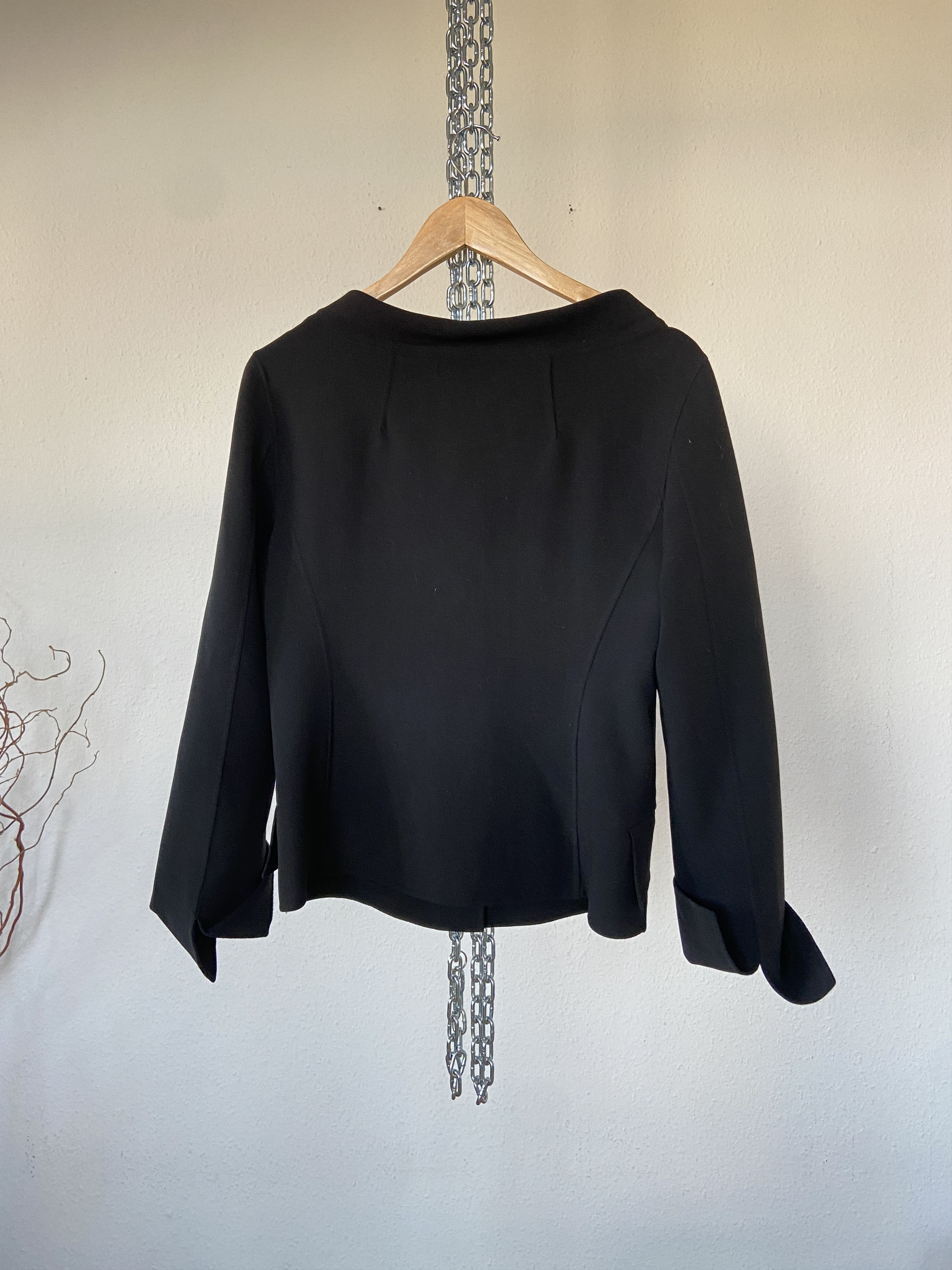 Celine Celine wool black blazer Size S / US 4 / IT 40 - 9 Thumbnail