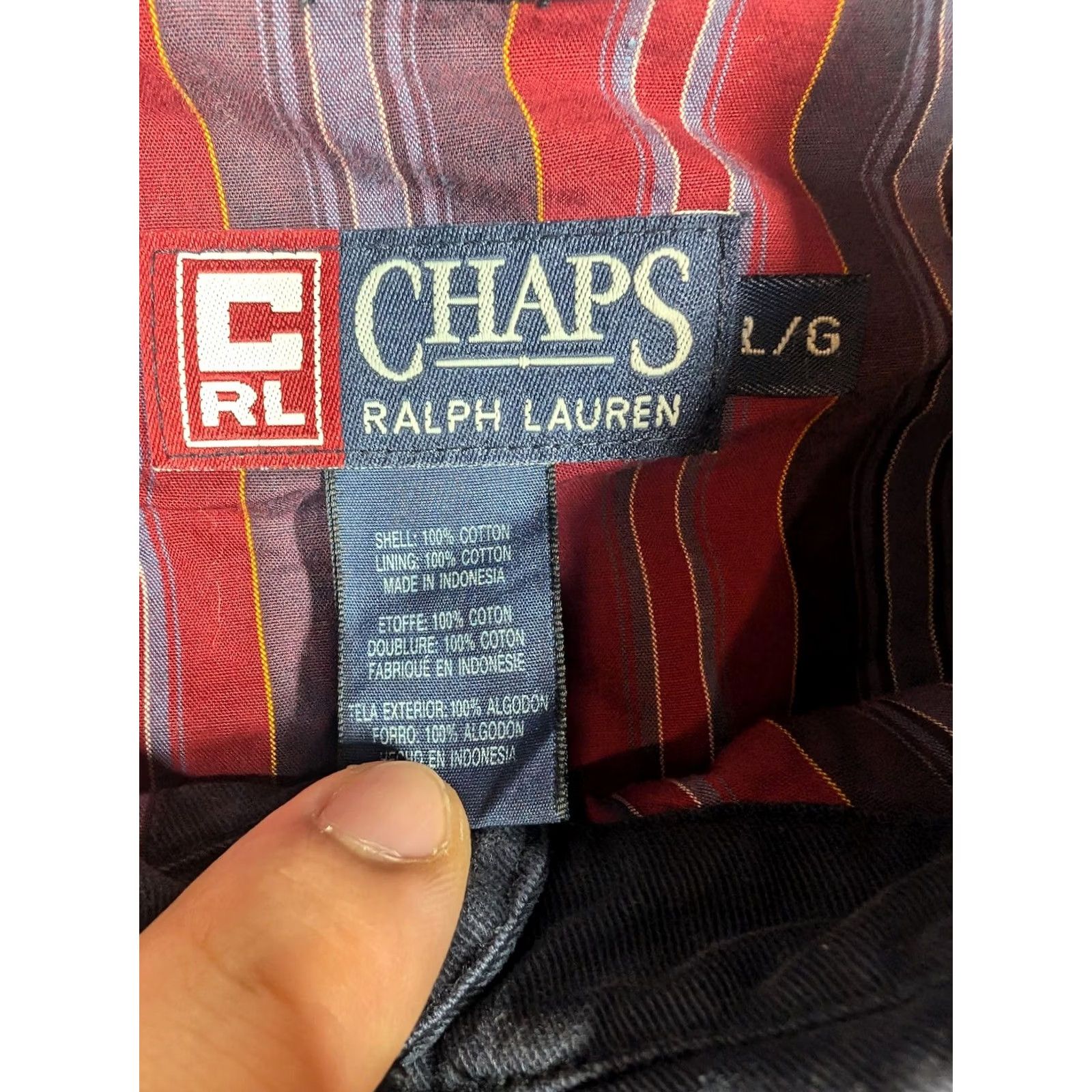 Chaps Chaps Ralph Lauren Shirt Mens Large Blue Lined Cotton Button Down Shacket Pocket Size US L / EU 52-54 / 3 - 4 Thumbnail