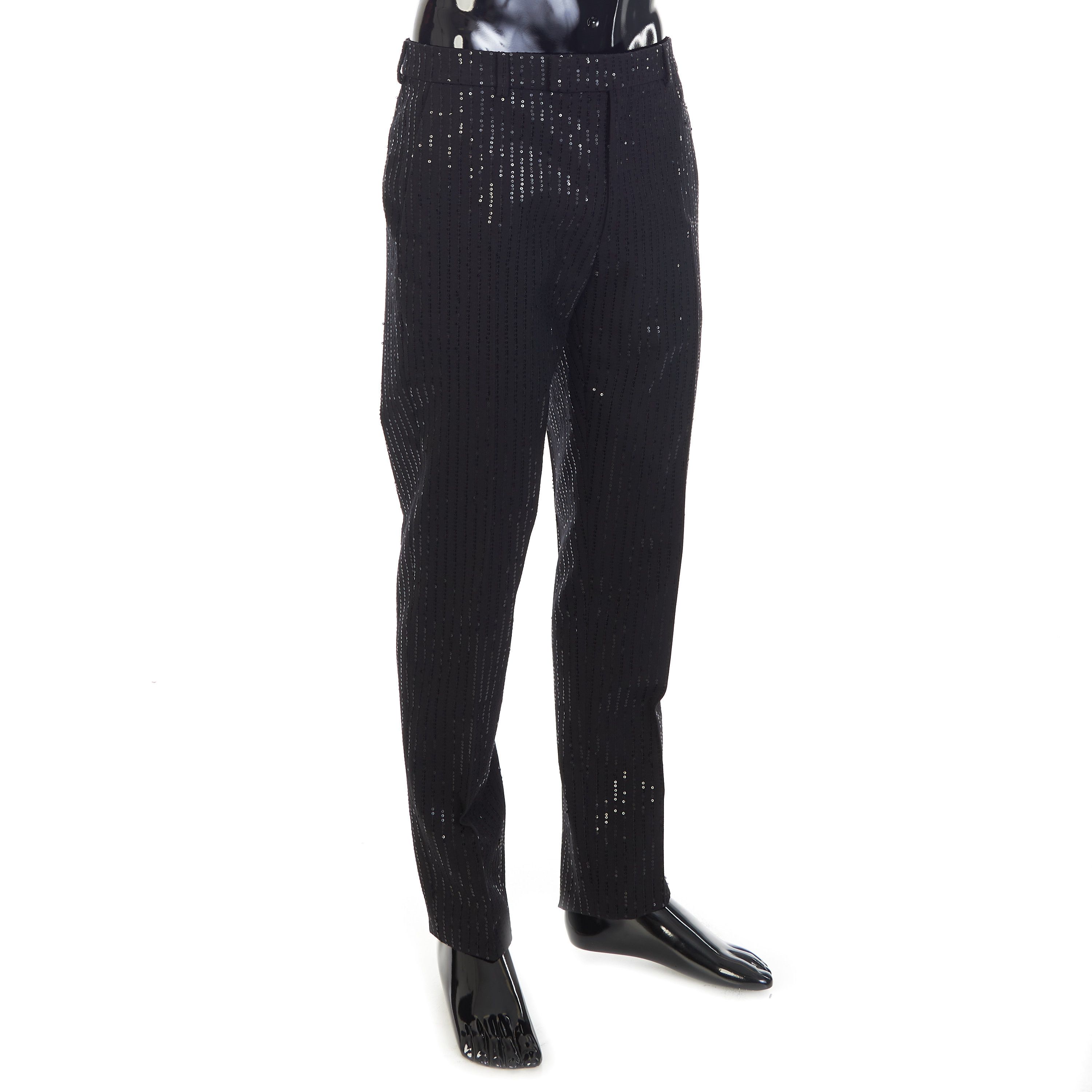 Celine Classic Pants In Sequin Embroidered Wool Gabardine Size US 34 / EU 50 - 8 Thumbnail