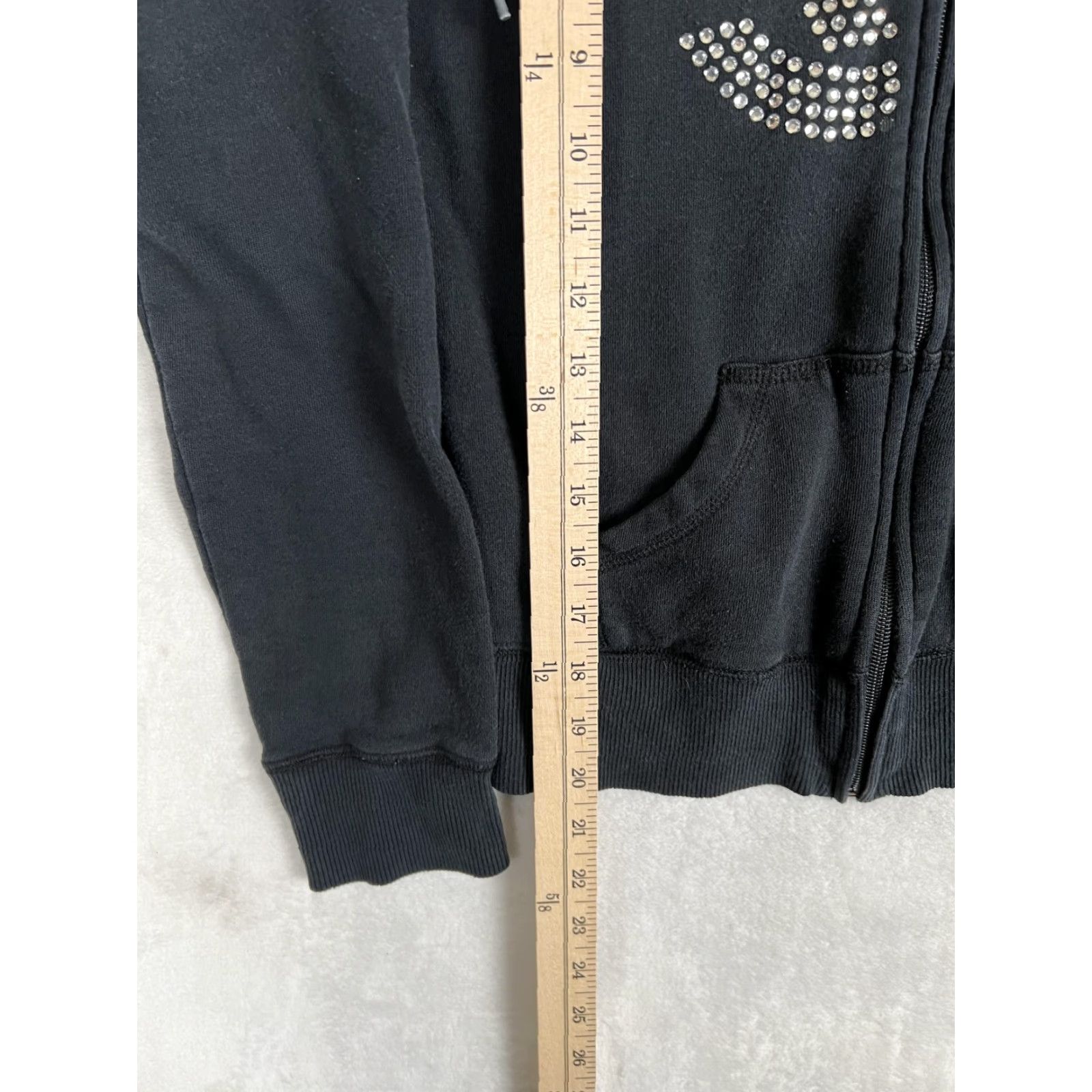 Vintage VINTAGE Ecko Red Hoodie Womens M Black Rhinestone Zip Up Sweatshirt Y2K Size M / US 6-8 / IT 42-44 - 6 Thumbnail