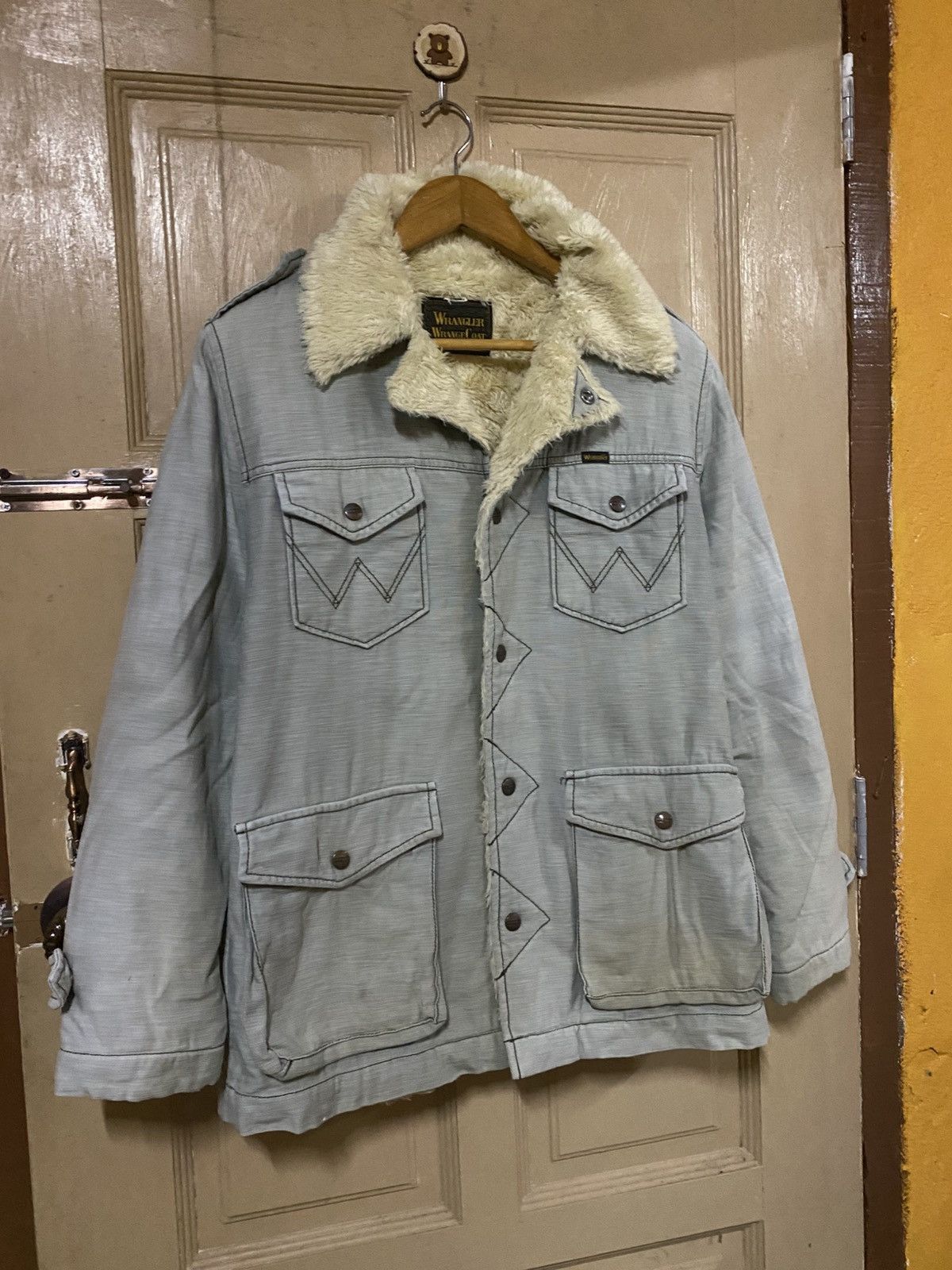 Wrangler Vintage Wrangler Wrang Coat Sherpa-Lined Western Ranchwear Size US S / EU 44-46 / 1 - 3 Thumbnail
