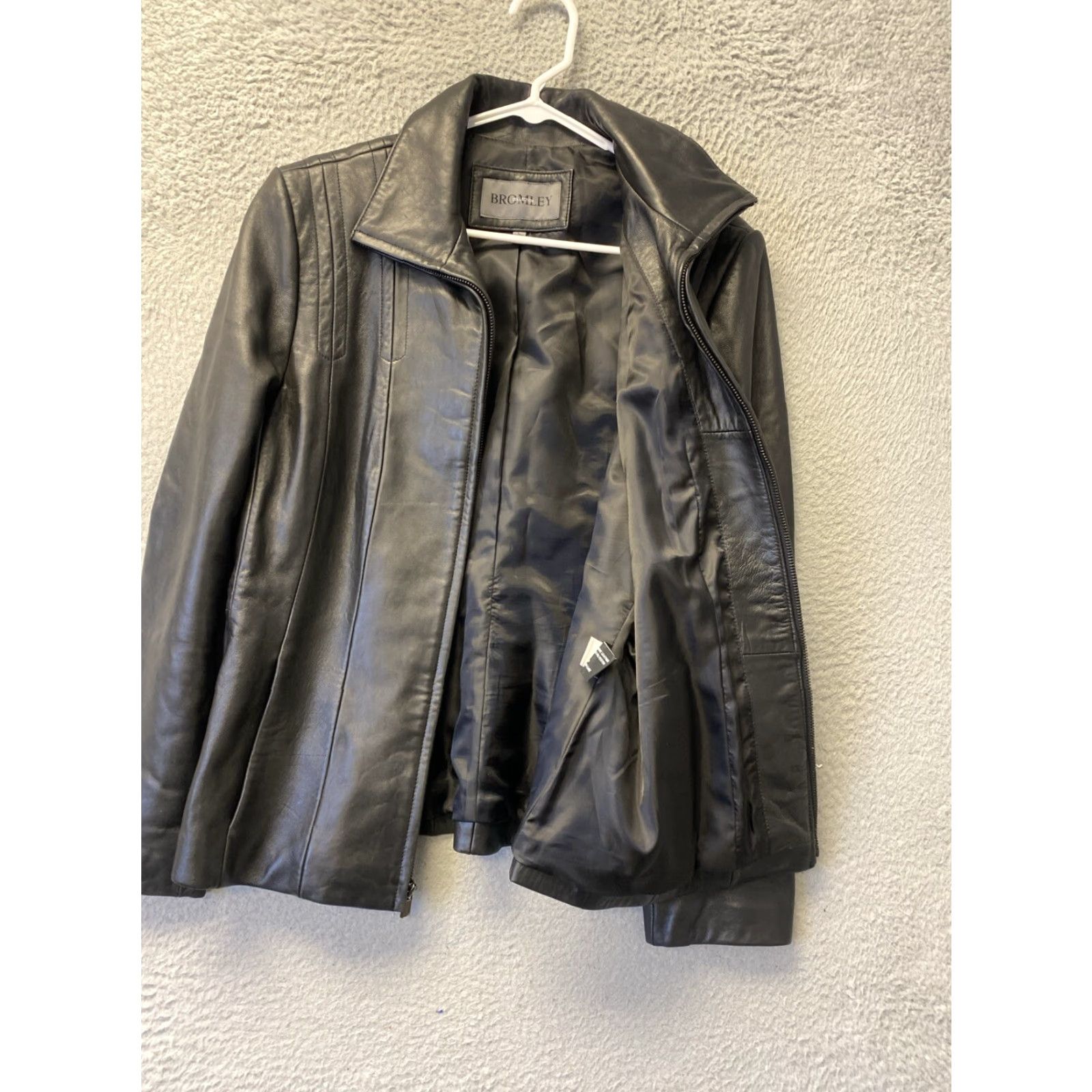 Vintage Bromley Weekend Womens Black Leather Blazer Jacket Long Sleeve L /53-46 Size L / US 10 / IT 46 - 6 Thumbnail