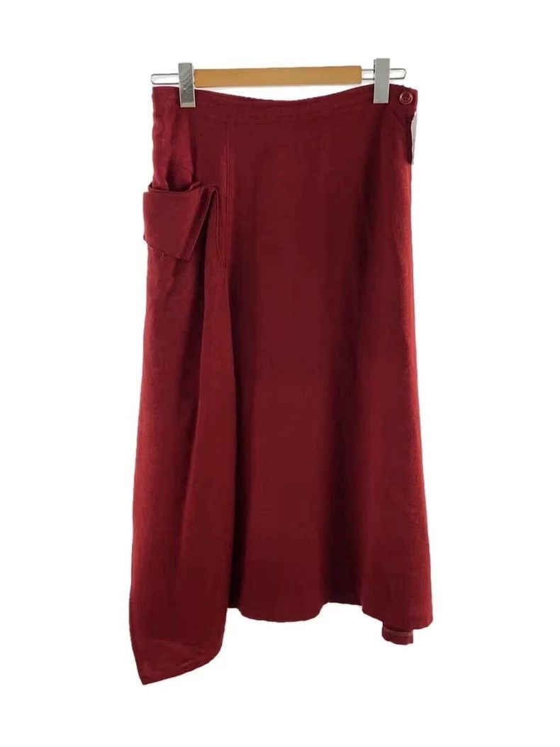 Y's Y's size 1 Red Distorted Skirt Size 25" / US 0 / IT 36 - 1 Thumbnail