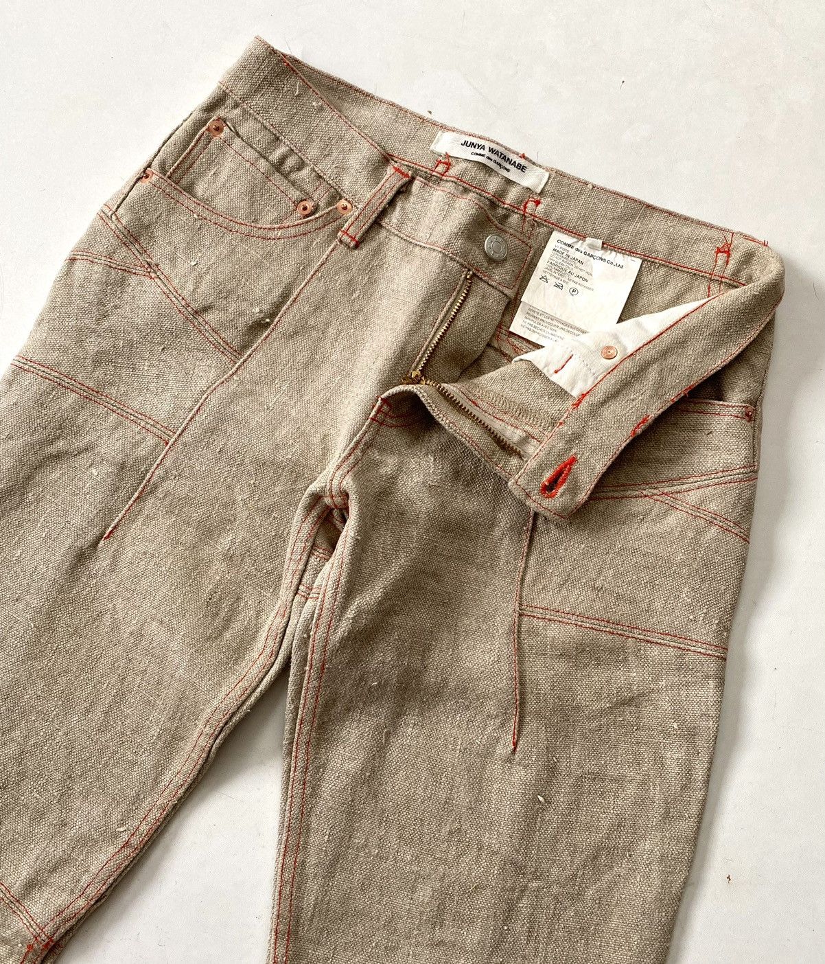 Comme des Garcons Rare F/W 02 Junya Watanabe/CDG Ramie/Jute Flared Biker Jeans Size US 30 / EU 46 - 3 Thumbnail