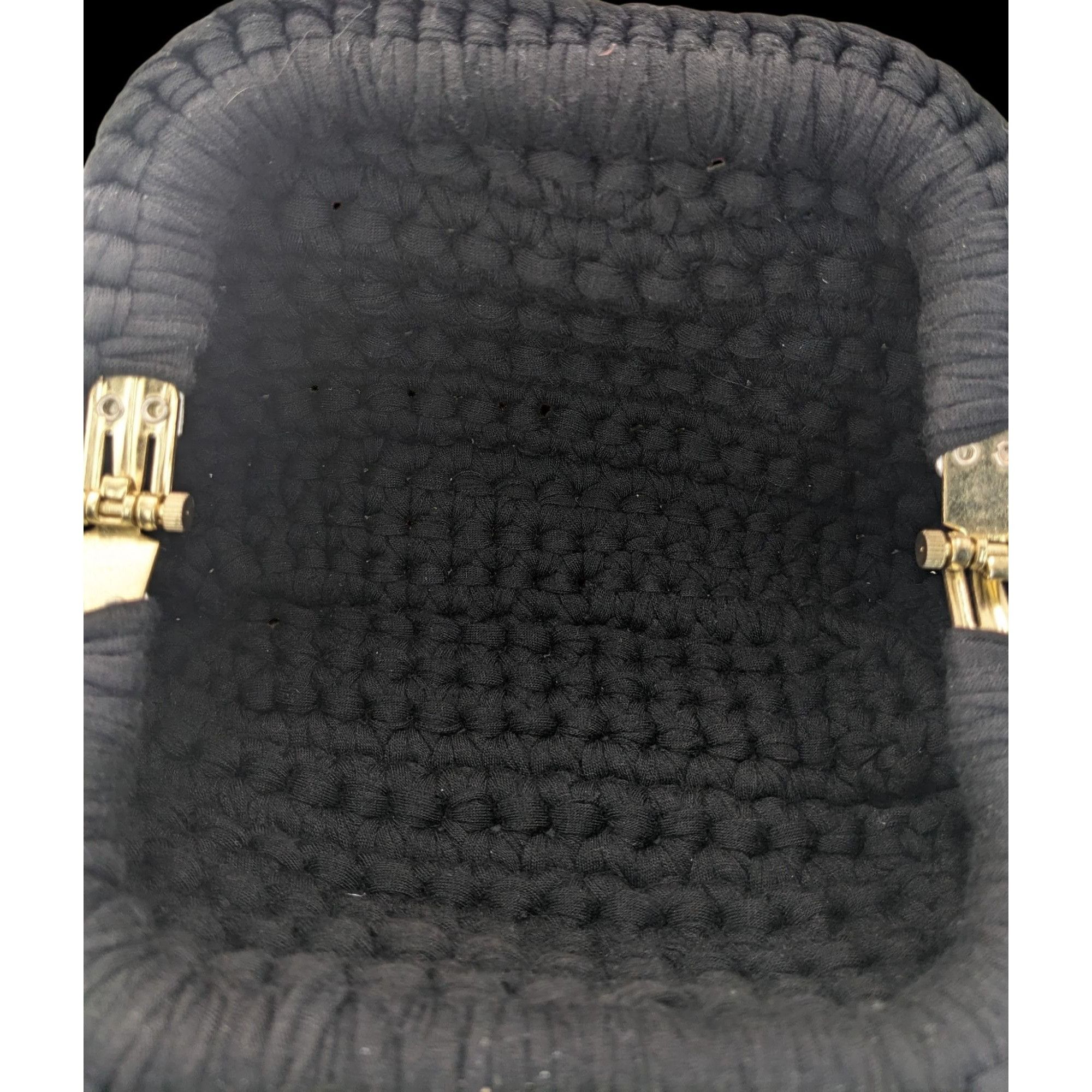 Other Martin Levin Handmade Black Beaded Crochet Bag With Silver C Size ONE SIZE - 3 Thumbnail