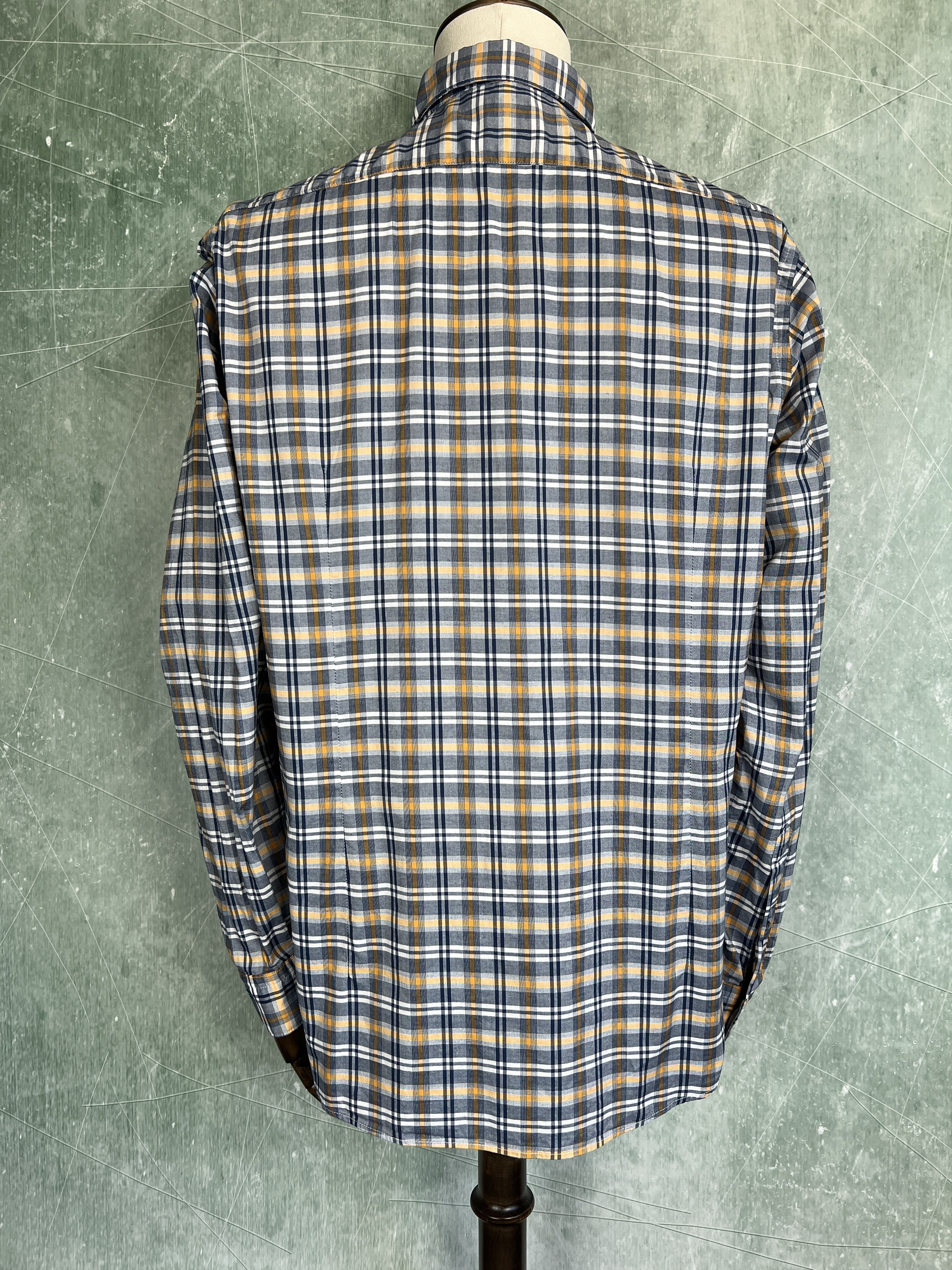 Hugo Boss Hugo Boss Regular Fit Checked Shirt – Blue/Orange – Size L Size US L / EU 52-54 / 3 - 14 Thumbnail