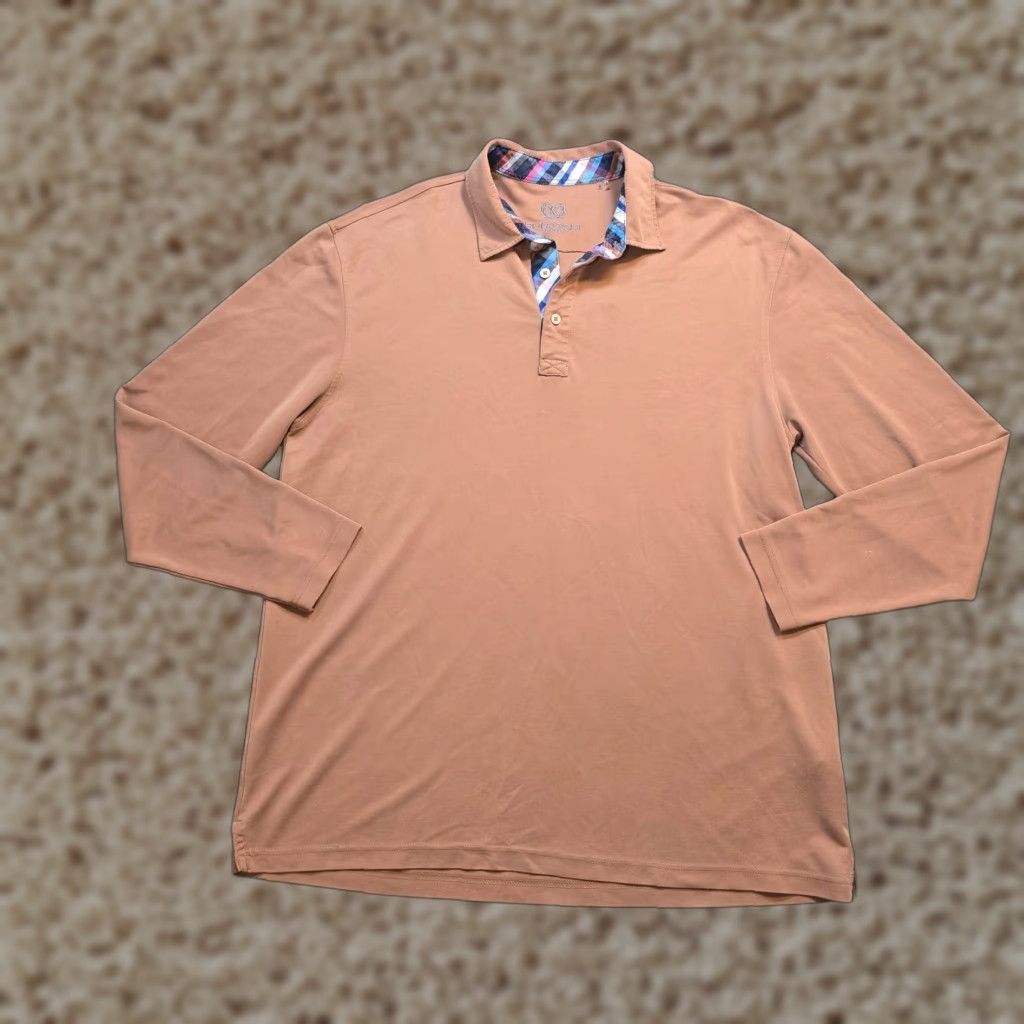BUGATCHI Bugatchi Uomo Shirt Men XL Brown Tan Polo Long Sleeve Career Casual Capsule Size US XL / EU 56 / 4 - 1 Thumbnail