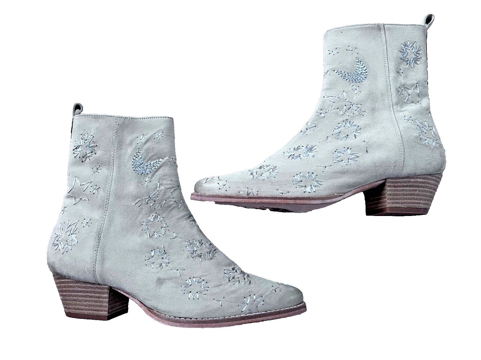 Free People Free People Star Bowers Embroidered Boots Stone ( 38 ) Size US 8 / IT 38 - 3 Thumbnail