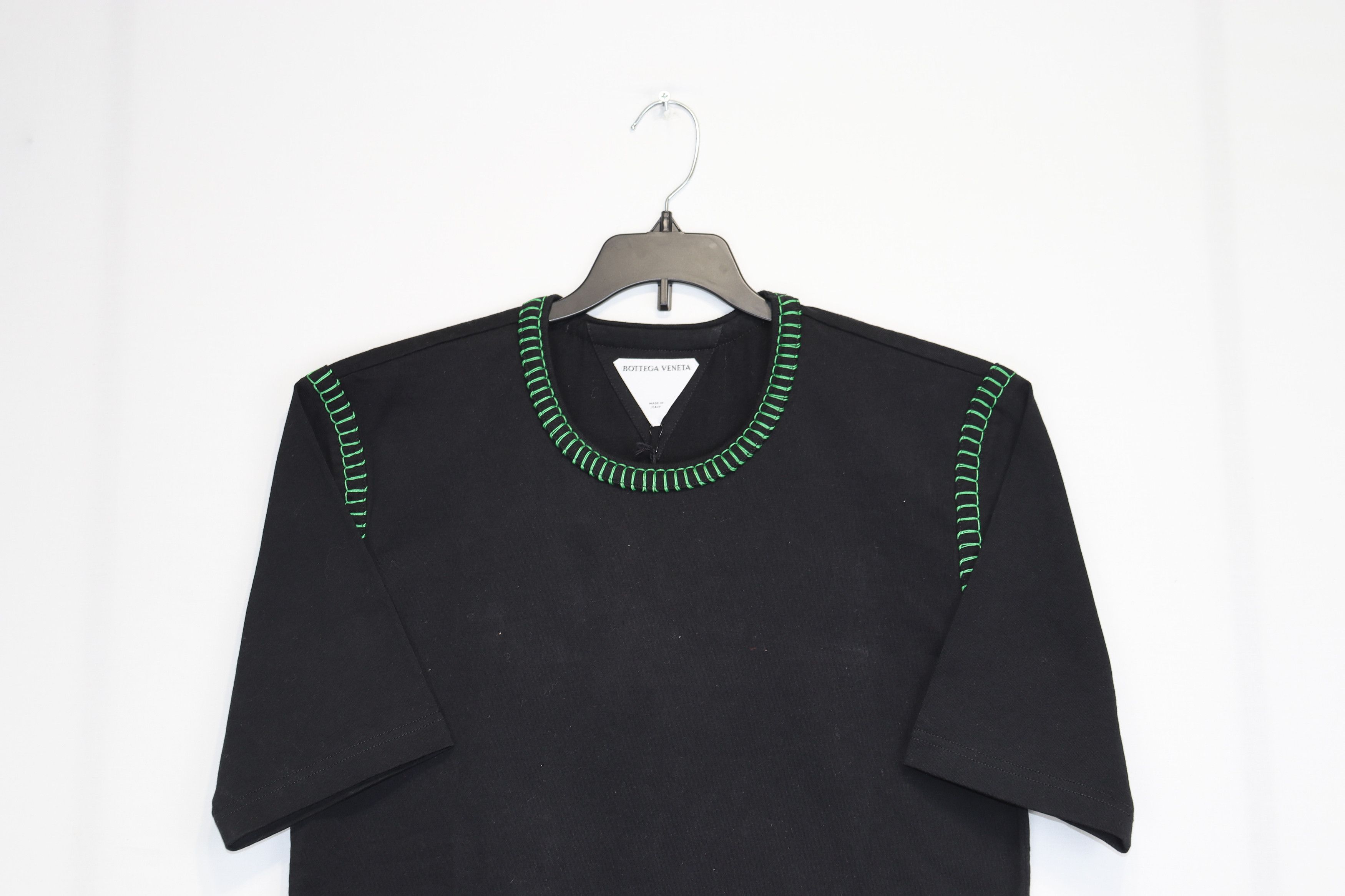 Bottega Veneta o1rshd1 Overlock Cotton Jersey T-Shirt in Black Size US S / EU 44-46 / 1 - 3 Thumbnail