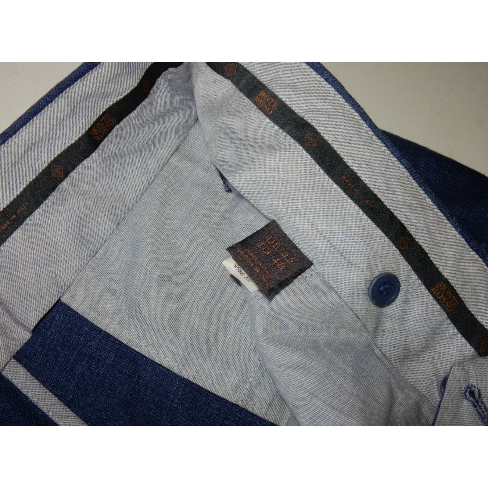Vintage Vintage Monte Rosso Men's Chino Pants Size 32x26 Blue Italy Cotton Flat Front Size US 32 / EU 48 - 4 Thumbnail