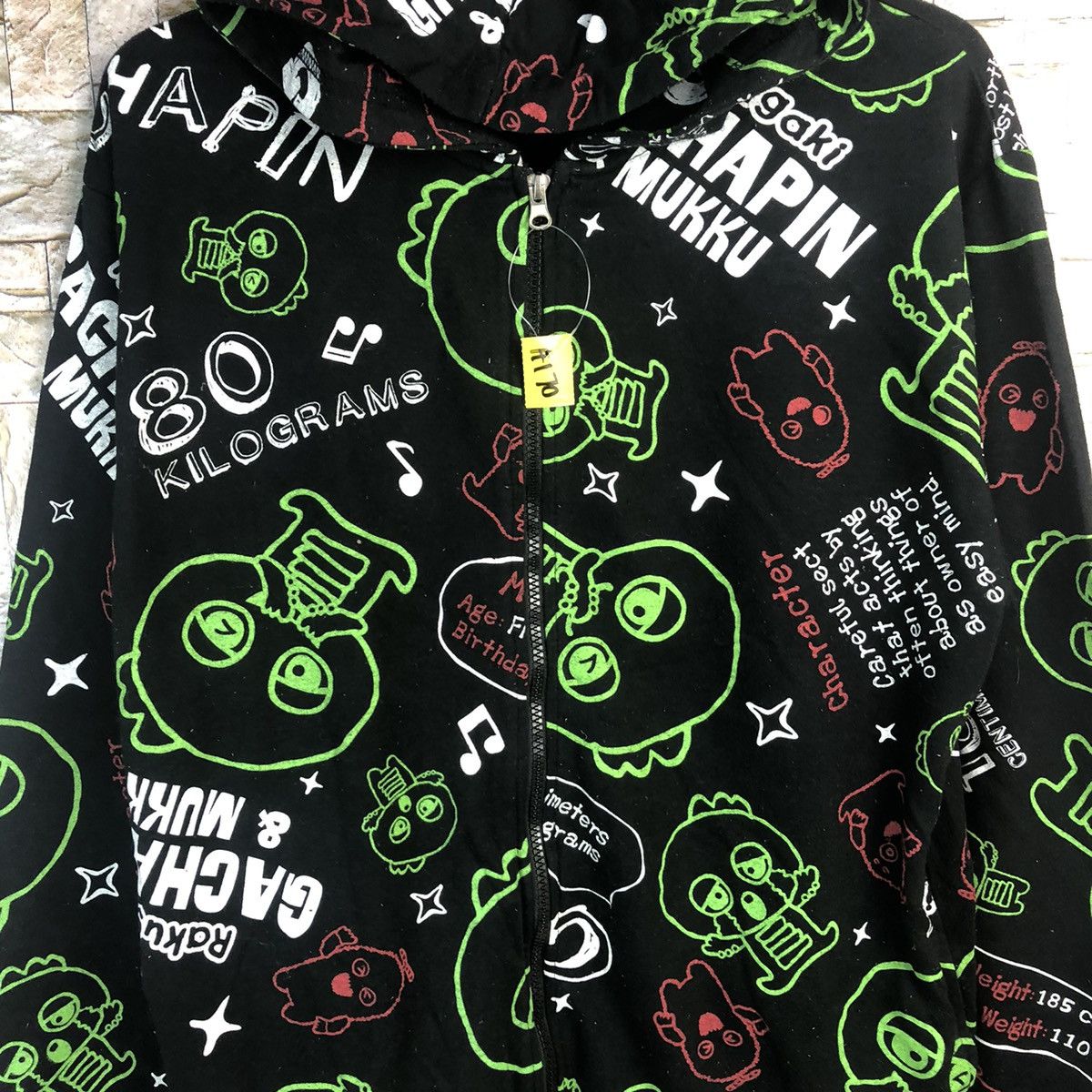 Anime × Cartoon Network × Japanese Brand CaChapin & Mukku Bakogaki anima fullprint Black Hoodie #A170 Size US L / EU 52-54 / 3 - 9 Thumbnail