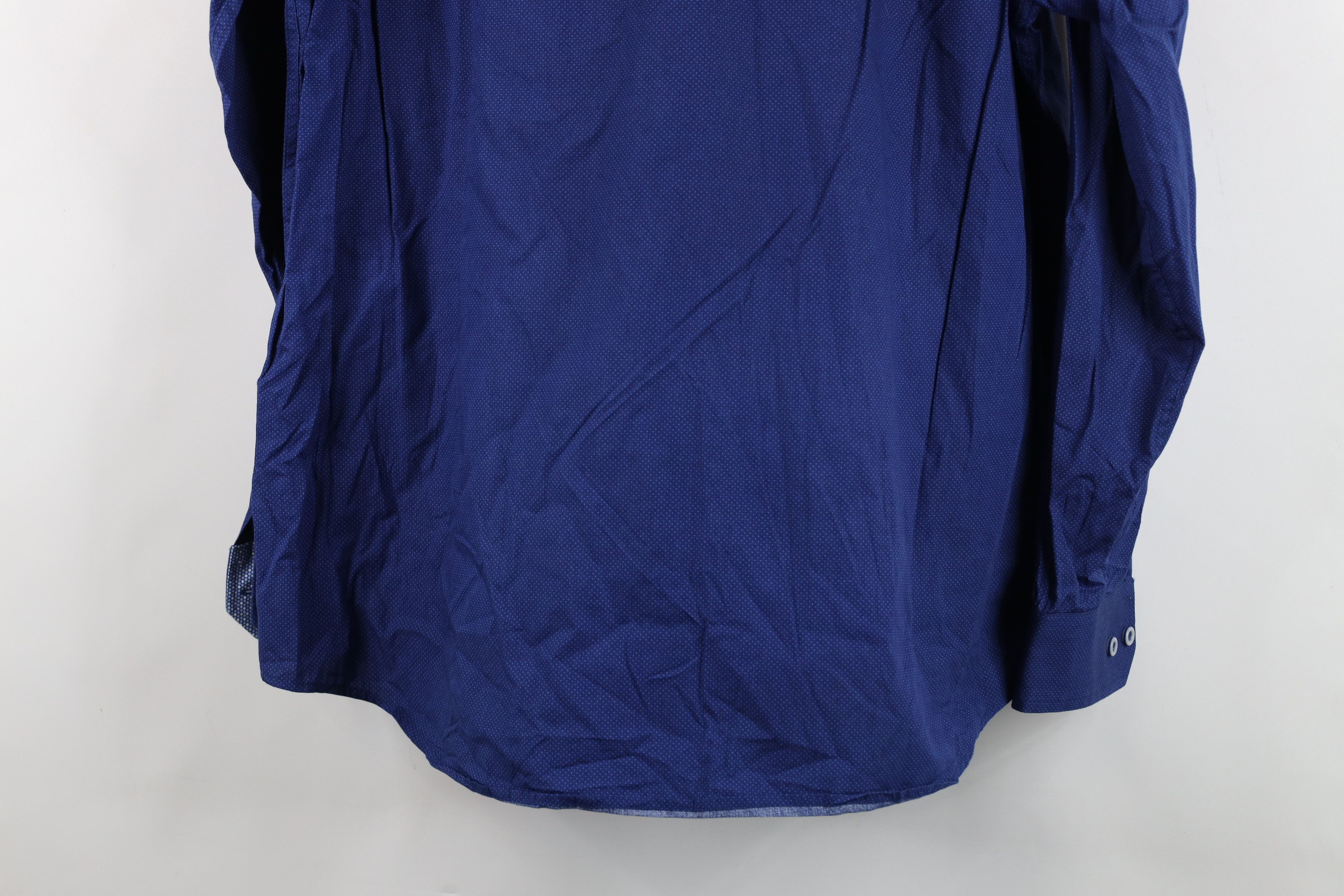 Johnston & Murphy Johnston & Murphy Collared Button Shirt Blue Cotton Size US XL / EU 56 / 4 - 16 Thumbnail