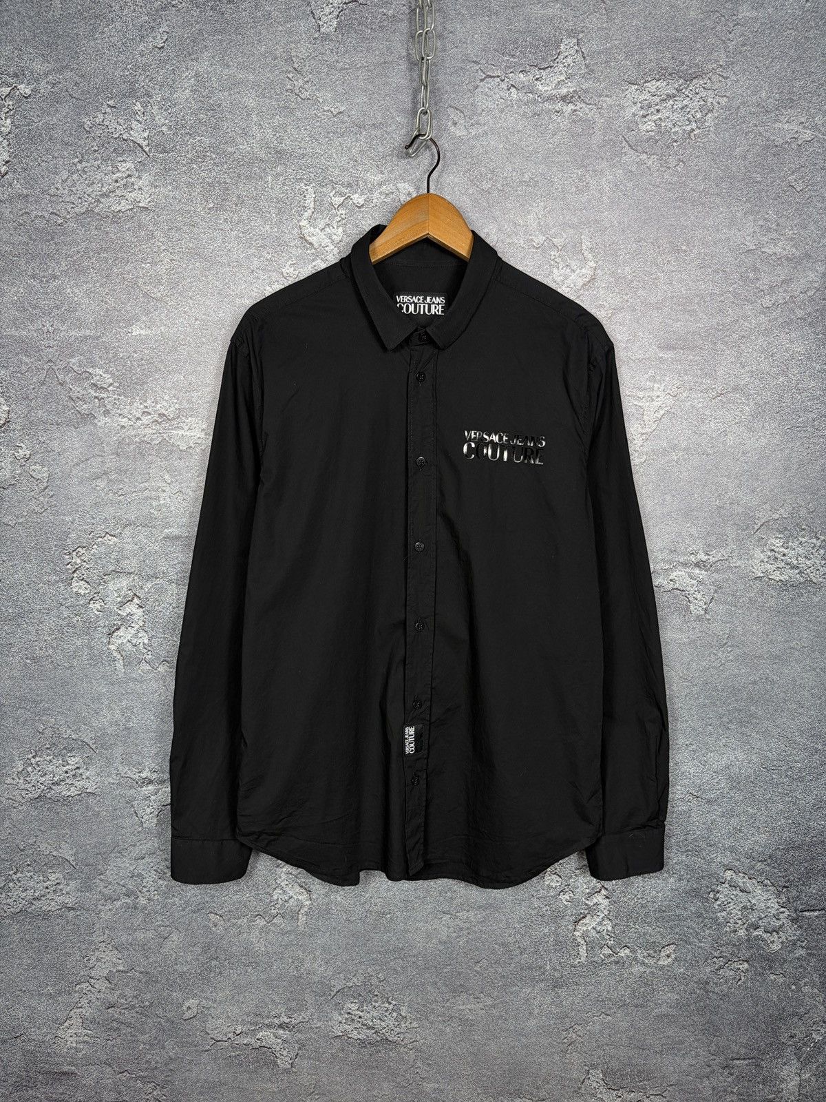 Versace Jeans Couture Versace Jeans Couture Classic Black Shirt With Logo Size M Size US M / EU 48-50 / 2 - 1 Thumbnail