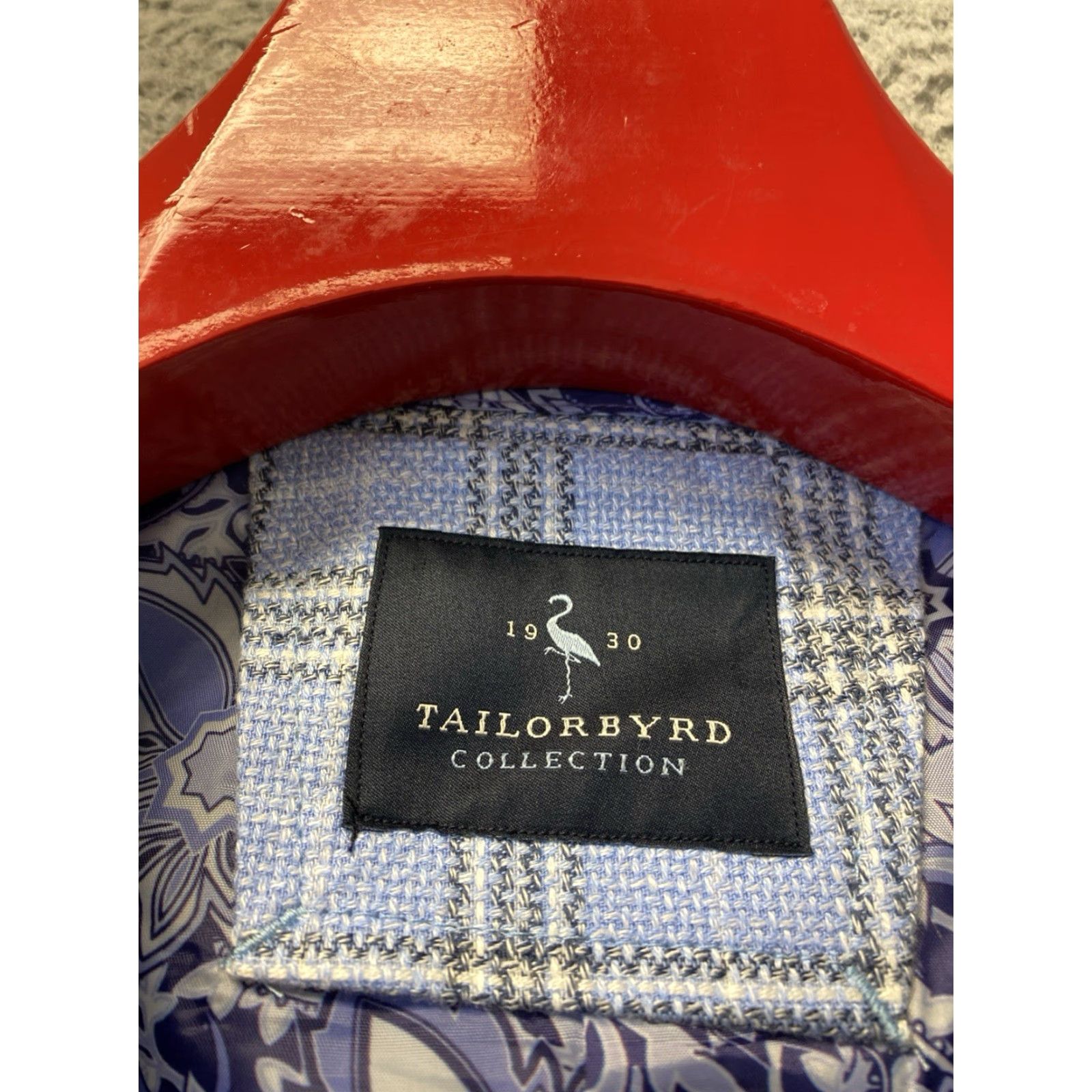 Tailorbyrd Tailorbyrd Blazer Mens Adult 40R Blue Windowpane Check Sport Coat Two-Button Notch Lapel Double-Vented Size 40R - 4 Thumbnail