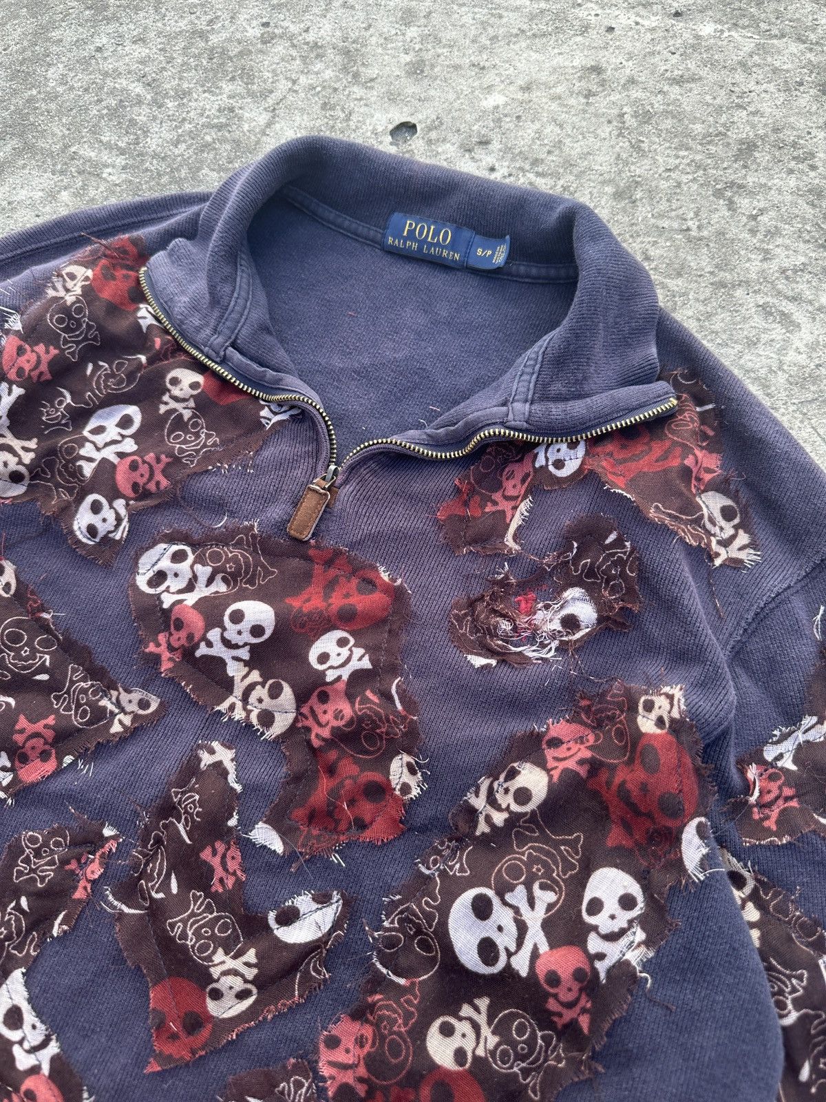Polo Ralph Lauren Y2K Vintage Polo Ralph Lauren 1/3 Zip Sweater Custom Skulls Size US S / EU 44-46 / 1 - 2 Thumbnail