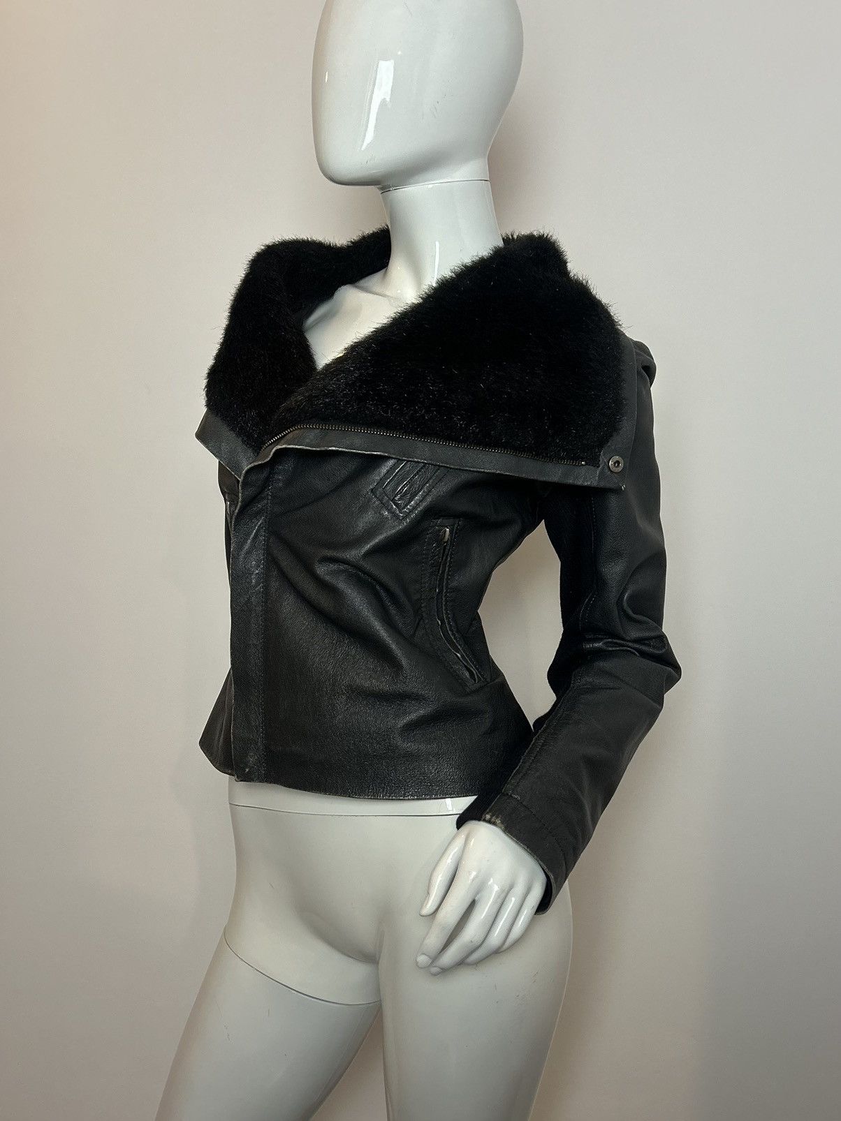 Other Vintage biker leather fur jacket Size M / US 6-8 / IT 42-44 - 4 Thumbnail