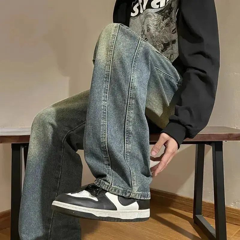 Japanese Brand Retro loose fitting casual floor mopping jeans Size US 32 / EU 48 - 6 Thumbnail
