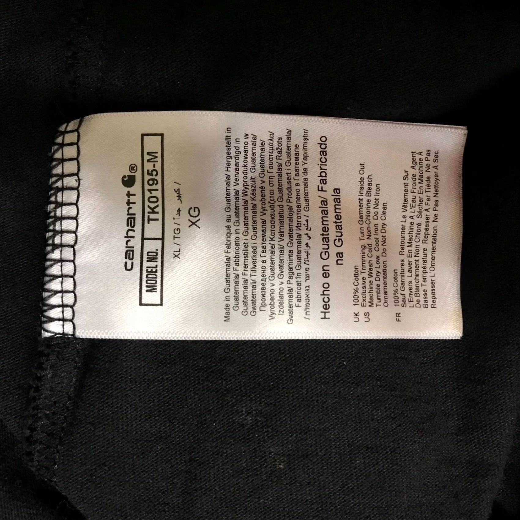 Carhartt CARHARTT Mens XL Black Short Sleeve Crew Neck Cotton T-Shirt Size US XL / EU 56 / 4 - 8 Thumbnail
