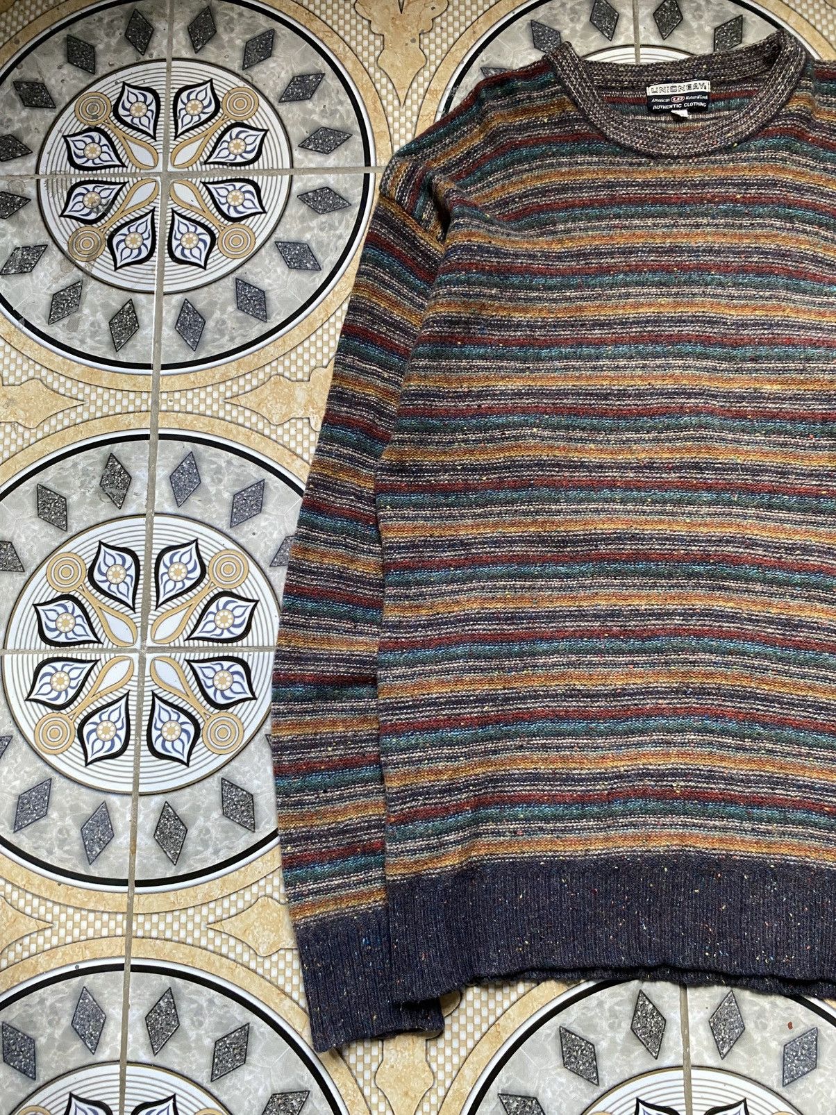 UNIONBAY Vintage 90s UNIONBAY Gradation Knit Sweater Coogi Style. Size US M / EU 48-50 / 2 - 3 Thumbnail