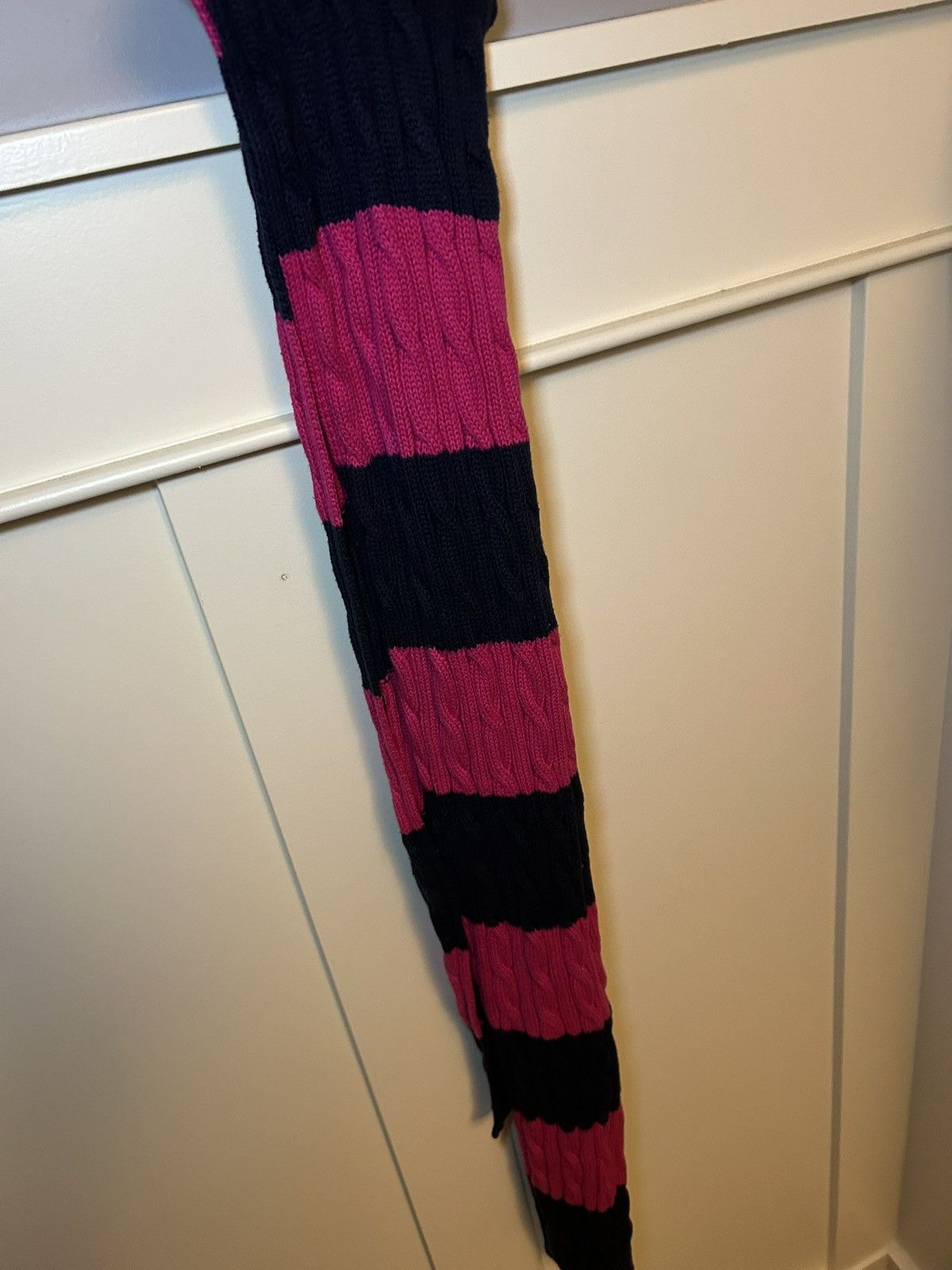 Polo Ralph Lauren Vintage Polo Ralph Lauren big pony cable knit wool scarf Size ONE SIZE - 2 Thumbnail