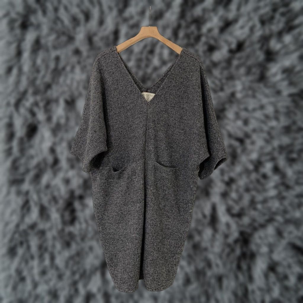 Vintage VINTAGE Hackwith Design House Women's Sweater Dress Short L Gray Pockets Made in USA Size L / US 10 / IT 46 - 1 Thumbnail