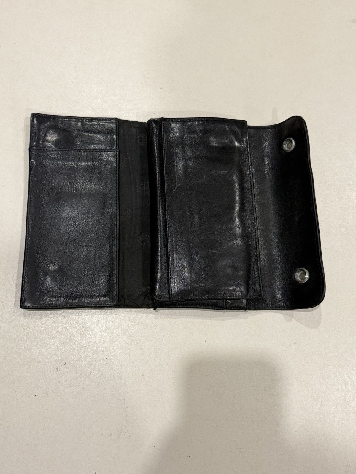 Chrome Hearts Chrome Hearts Wave Wallet Black Leather Silver Cross Balls Size ONE SIZE - 13 Thumbnail