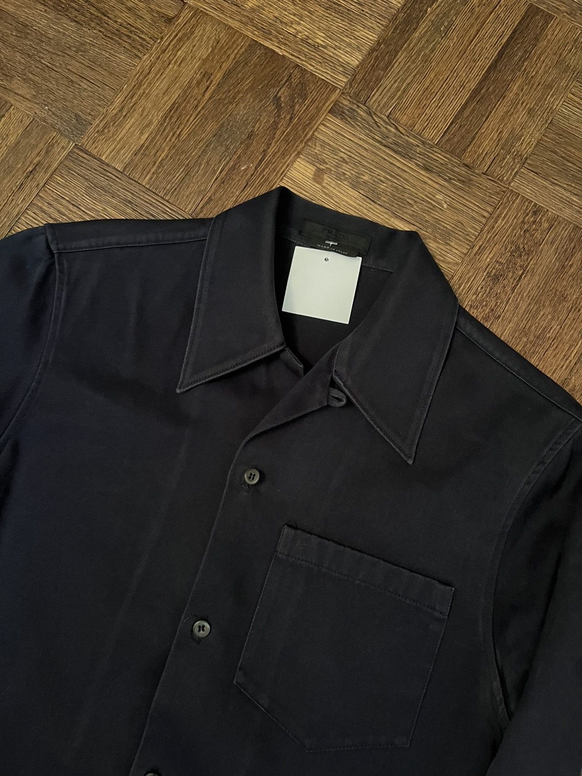 Prada Prada 2015 Canvas Loop Collar Shirt Jacket Size S Size US S / EU 44-46 / 1 - 4 Thumbnail