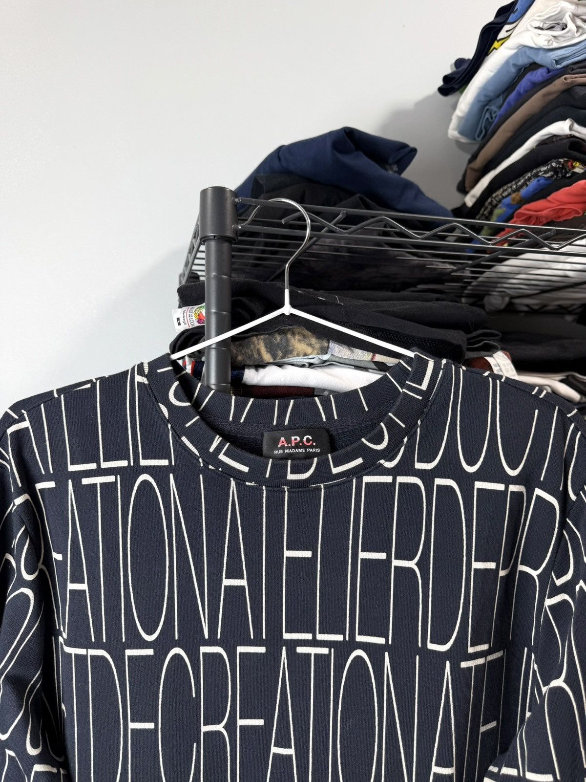 A.P.C. Rare! A.P.C. Paris Full Print Sweatshirt Luxury Size US M / EU 48-50 / 2 - 2 Thumbnail