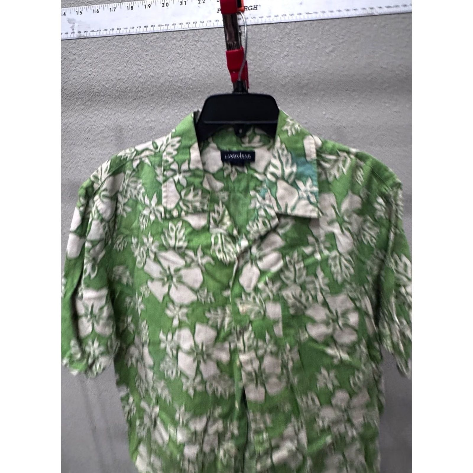 Lands' End Lands End Shirt Men L Short Sleeve Button Up Apple Green Floral Linen Blend Size US L / EU 52-54 / 3 - 3 Thumbnail
