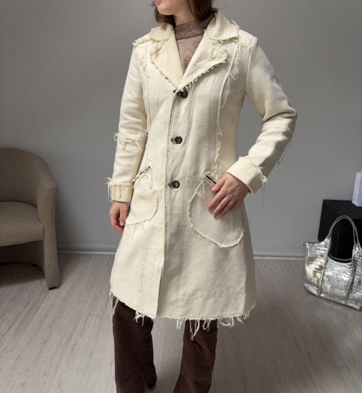 Diesel Diesel Trench Coat Denim Wool Grunge Y2K Vintage Size M Size M / US 6-8 / IT 42-44 - 1 Thumbnail