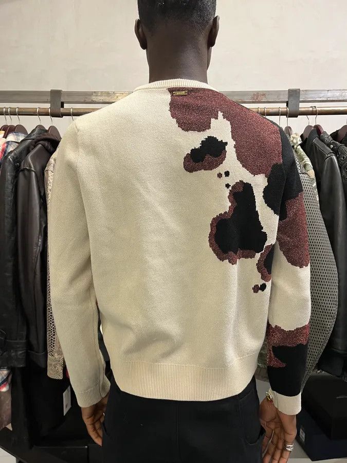 Just Cavalli 2000s Cavalli Map Relief White Sweater Size US S / EU 44-46 / 1 - 4 Thumbnail
