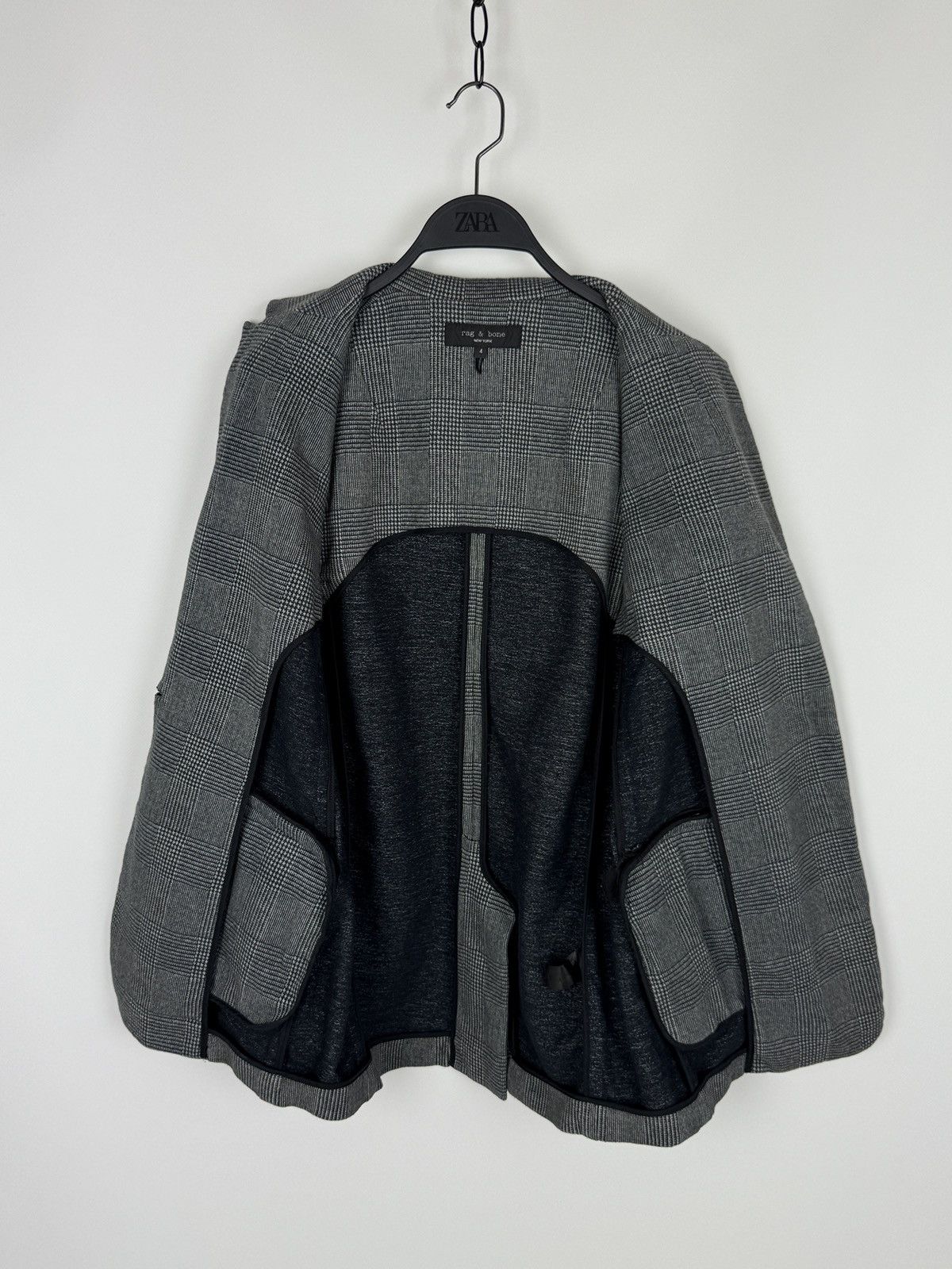Rag & Bone Rag&Bone New York Gray Check Cotton Margot Blazer Jacket 4 Size S / US 4 / IT 40 - 10 Thumbnail